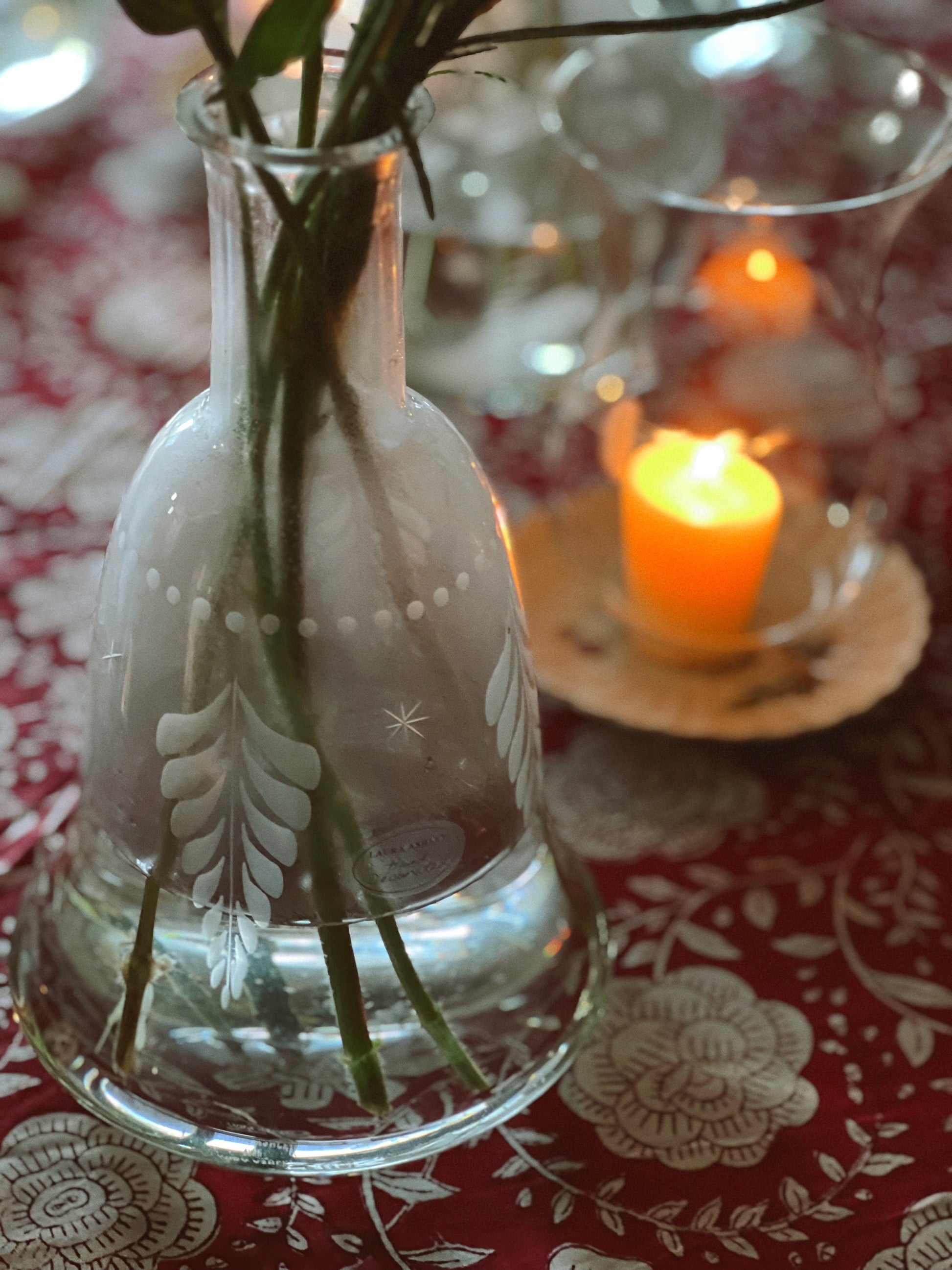 Vintage Etched Laura Ashley Decanter