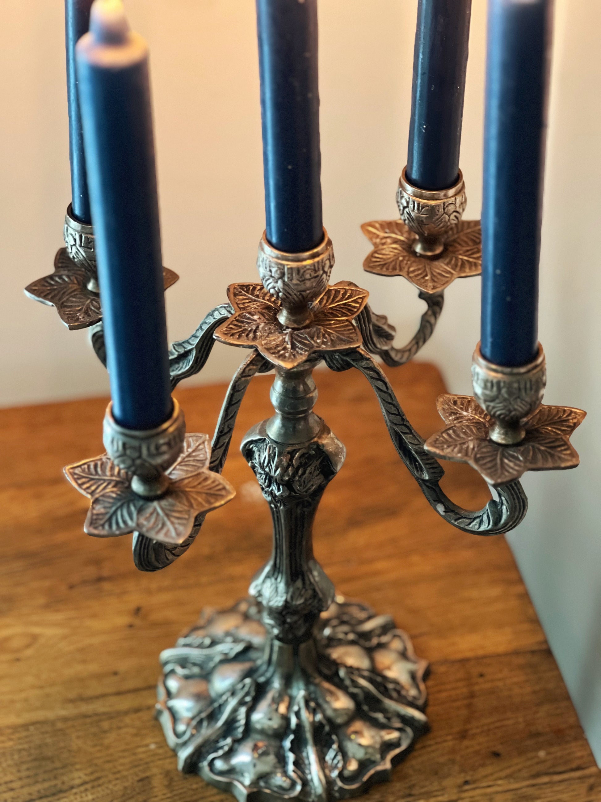Tall Vintage Silver 5 Arm Candelabra