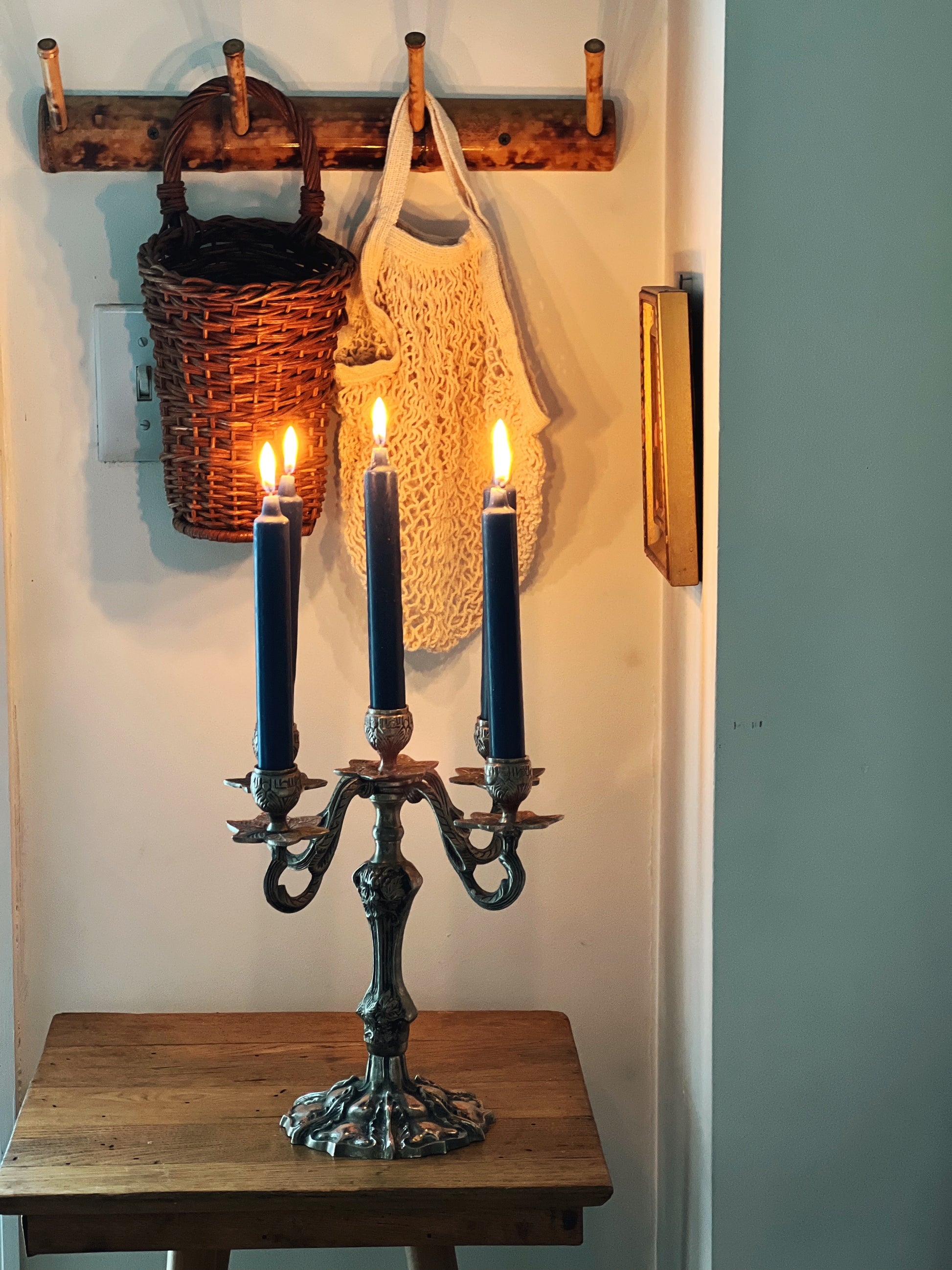 Tall Vintage Silver 5 Arm Candelabra