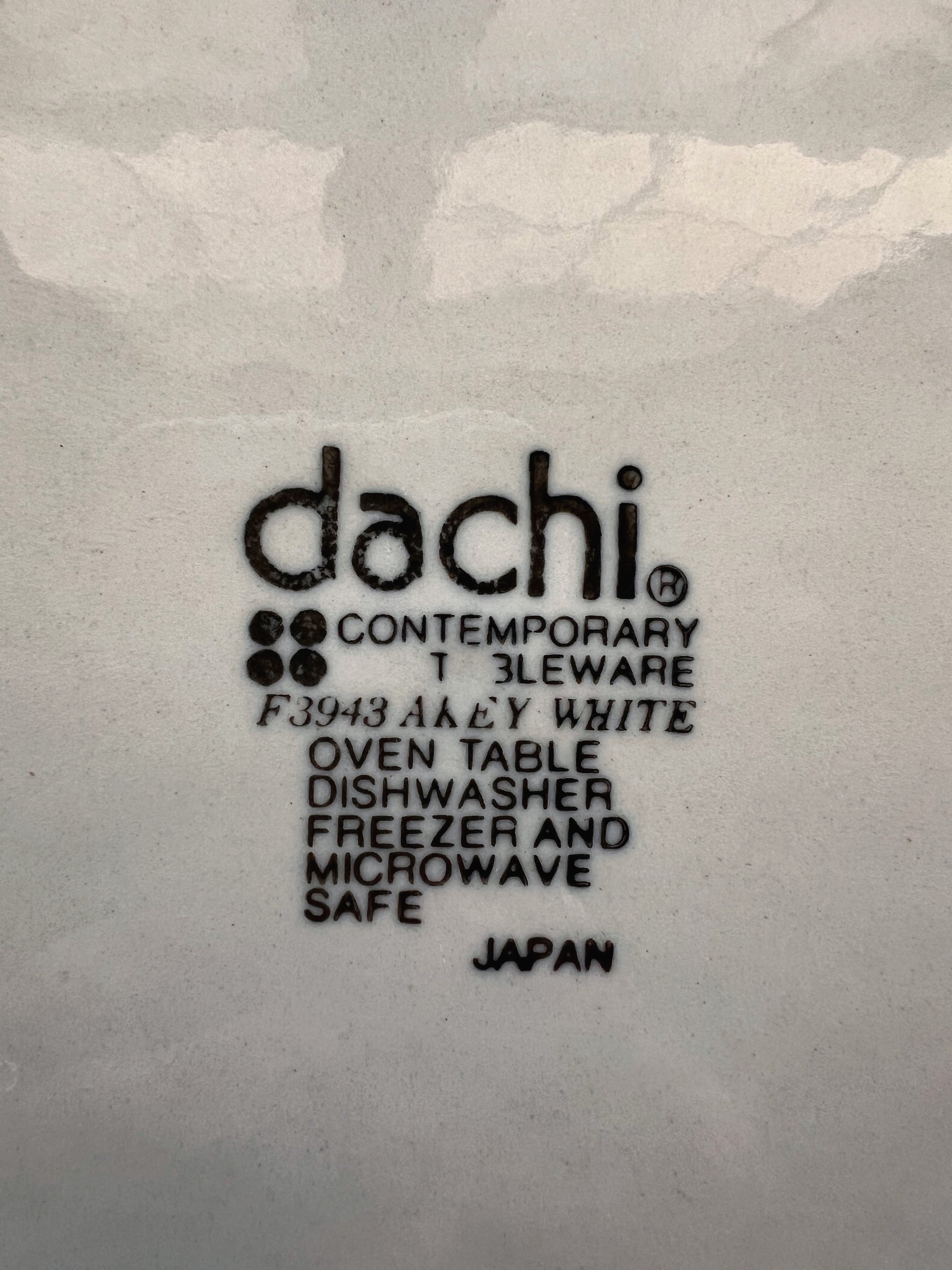 Vintage Dachi Japan Key White Dinner Plate