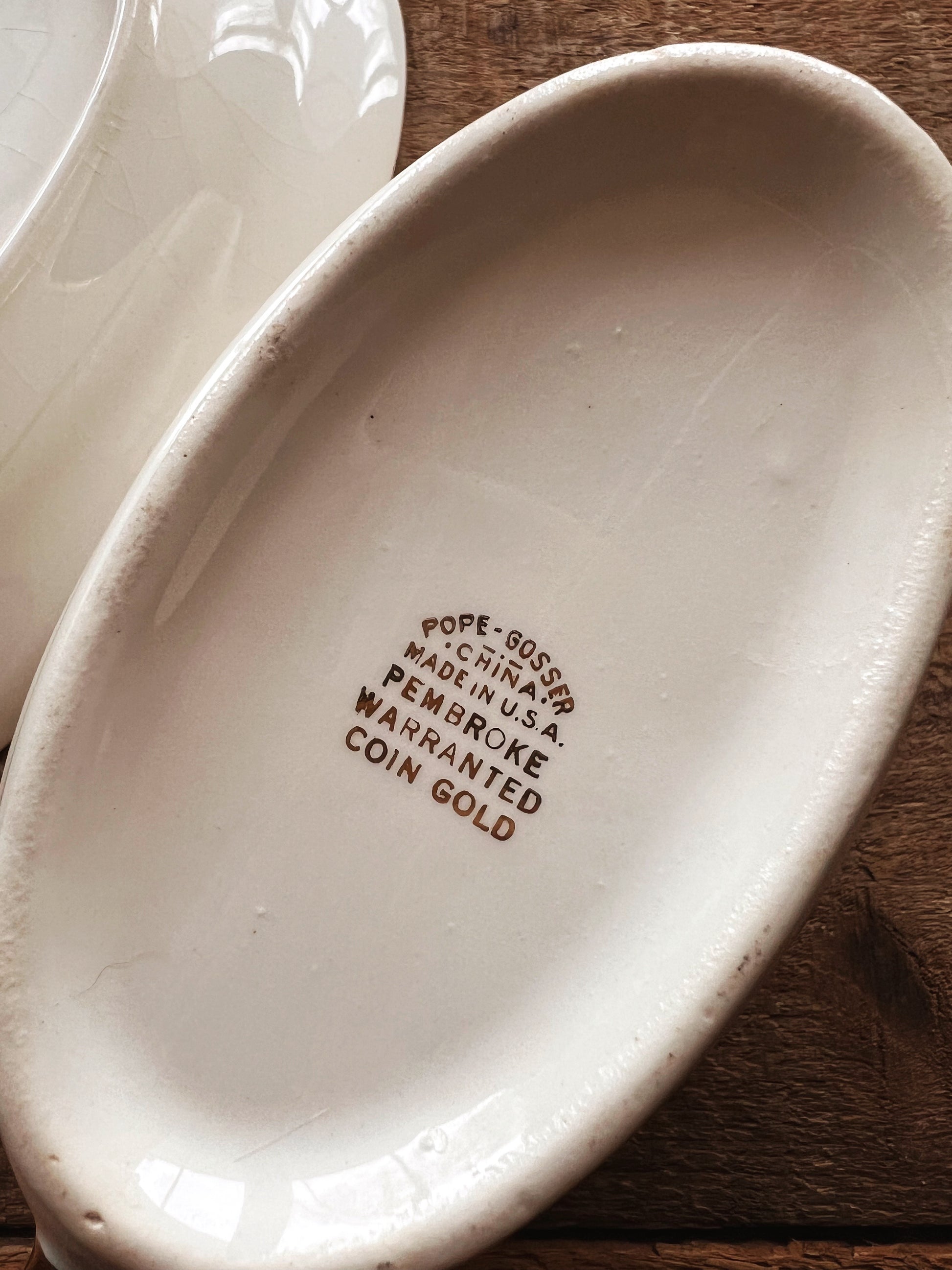 Vintage Pope Gosser Pembroke Gravy Boat with Under Plate