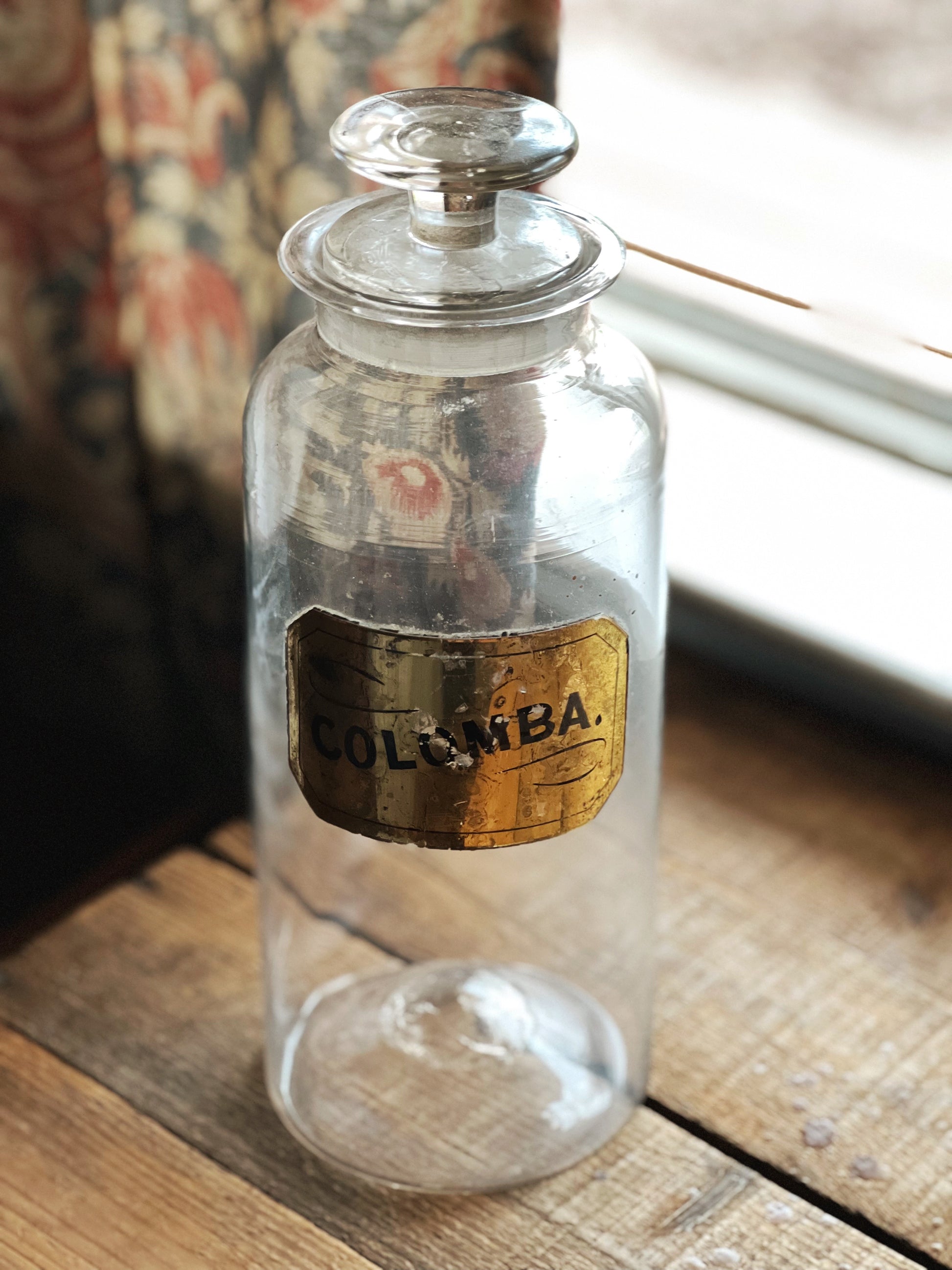 vintage Colomba apothecary bottle