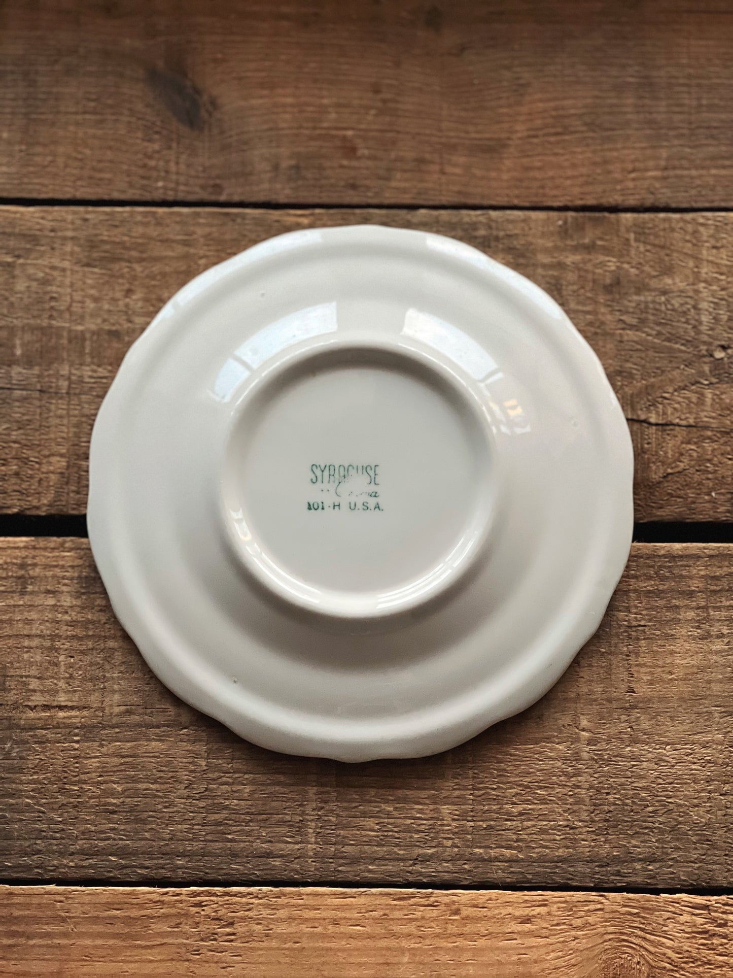 Vintage Syracuse China Black Rim Dessert Plate