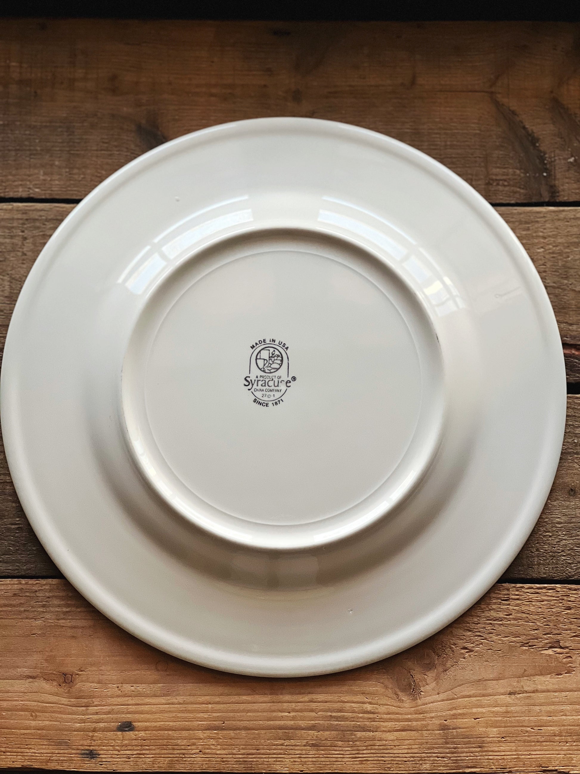 Vintage Set of 4 Syracuse China Green Marble Malachite Chargers / Chop Plates