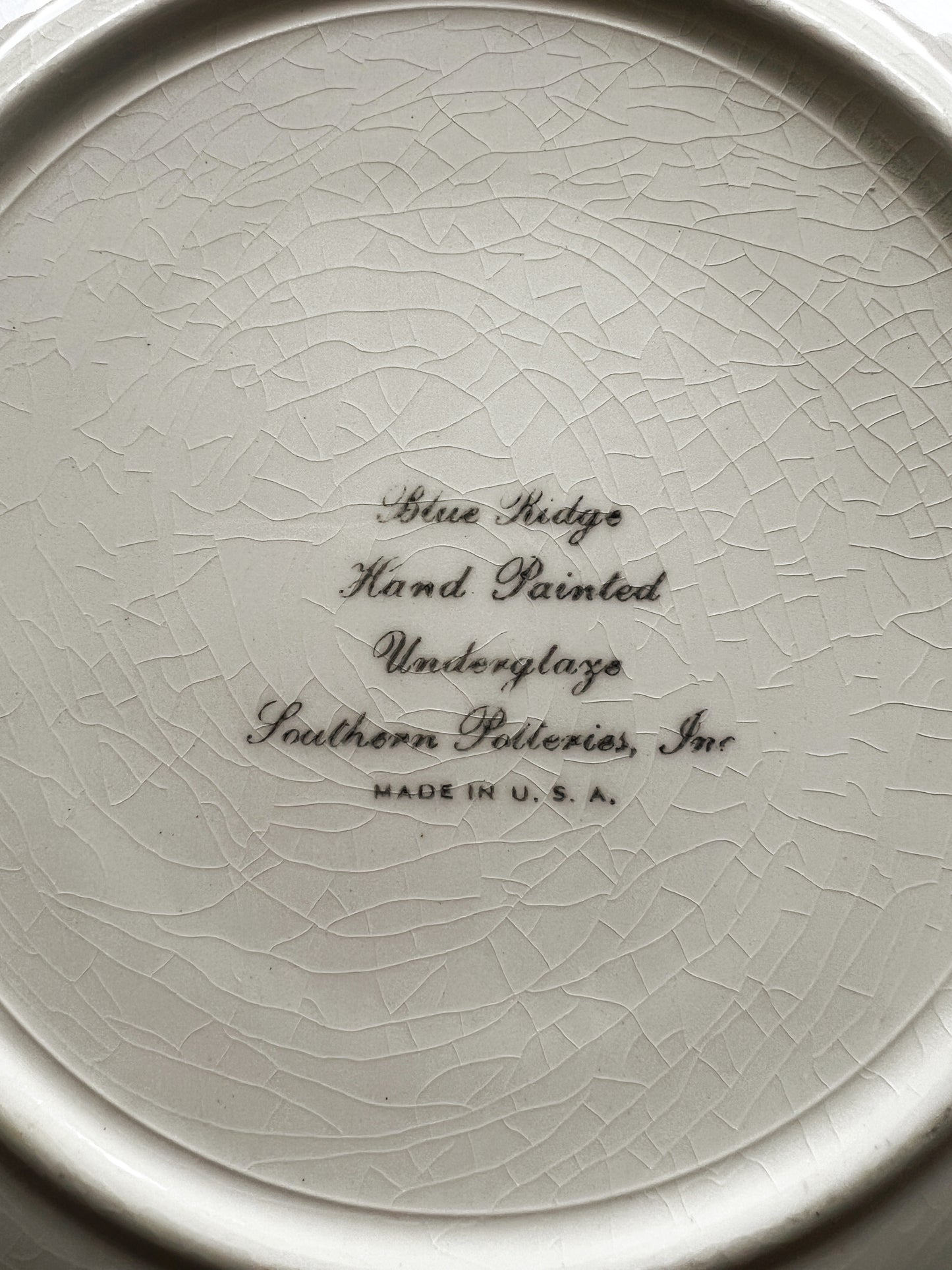 Vintage Blue Ridge Pottery Hand Painted Hollyberry Christmas Salad Plate
