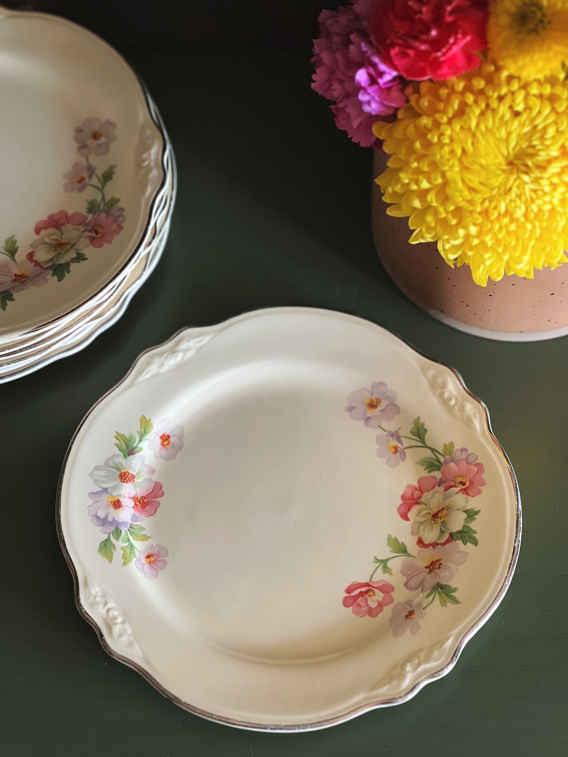 Vintage Homer Laughlin Virginia Rose Fluffy Rose Dessert Plate