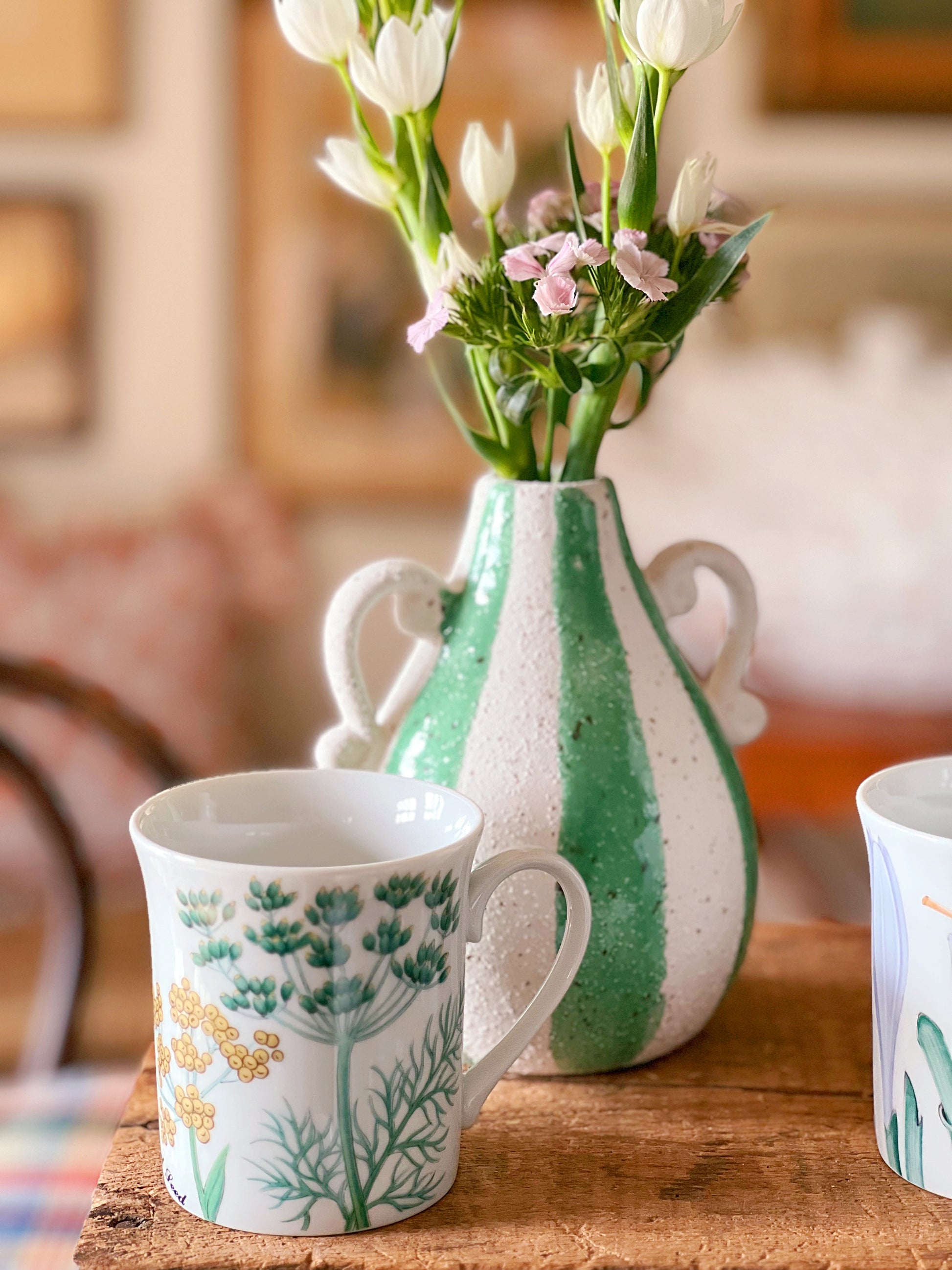Vintage Horchow Collection Botanical Herb Mug