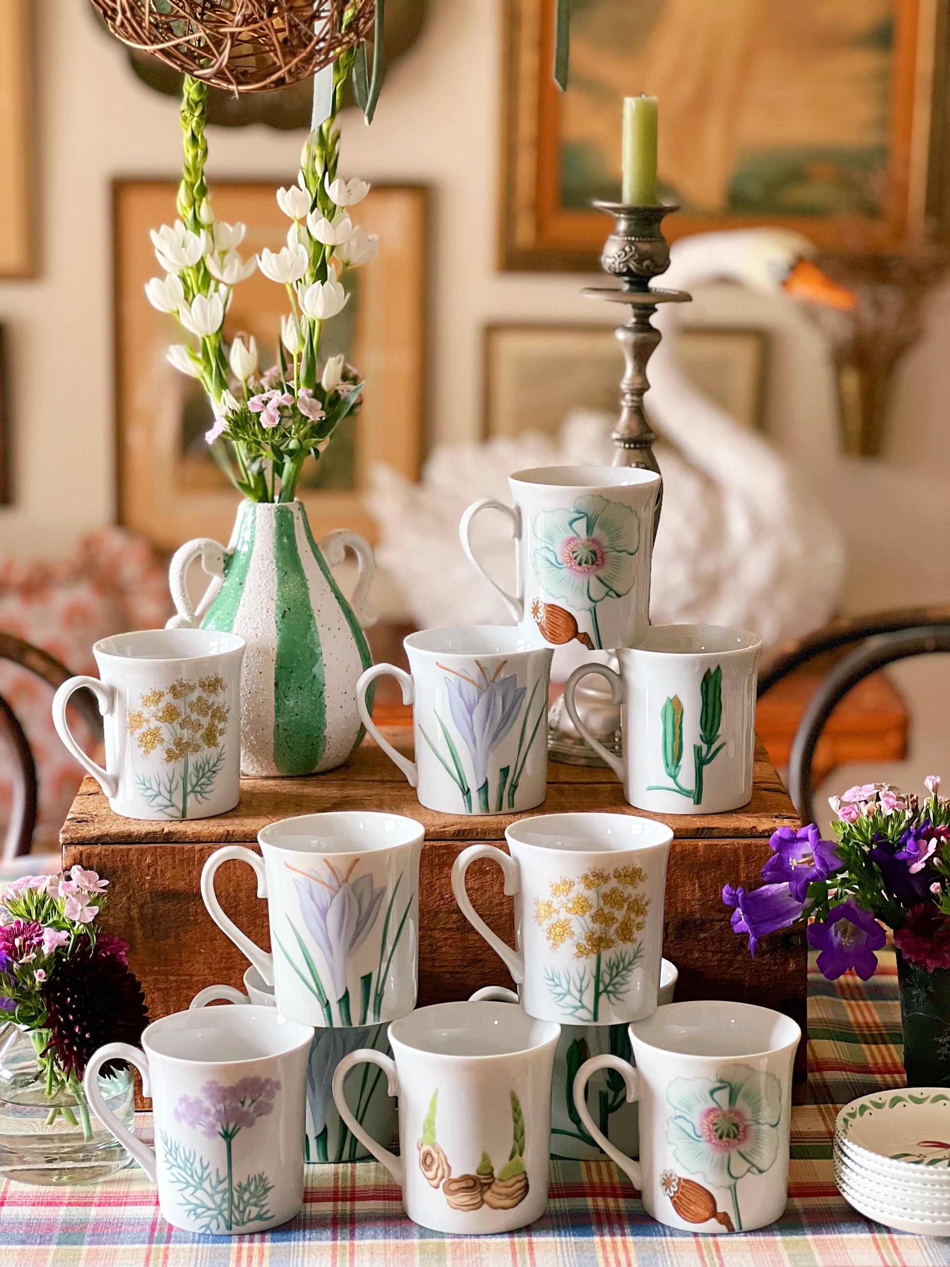 Vintage Horchow Collection Botanical Herb Mug