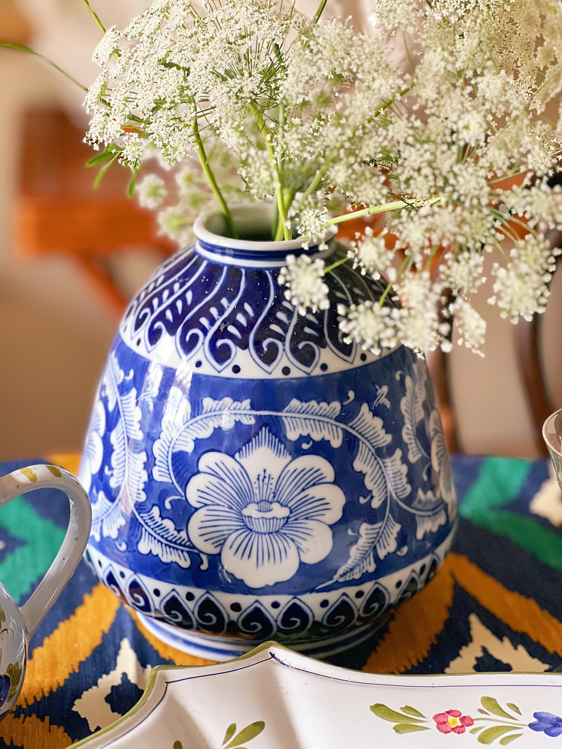 Vintage Seymour Mann China Blue Porcelain Vase
