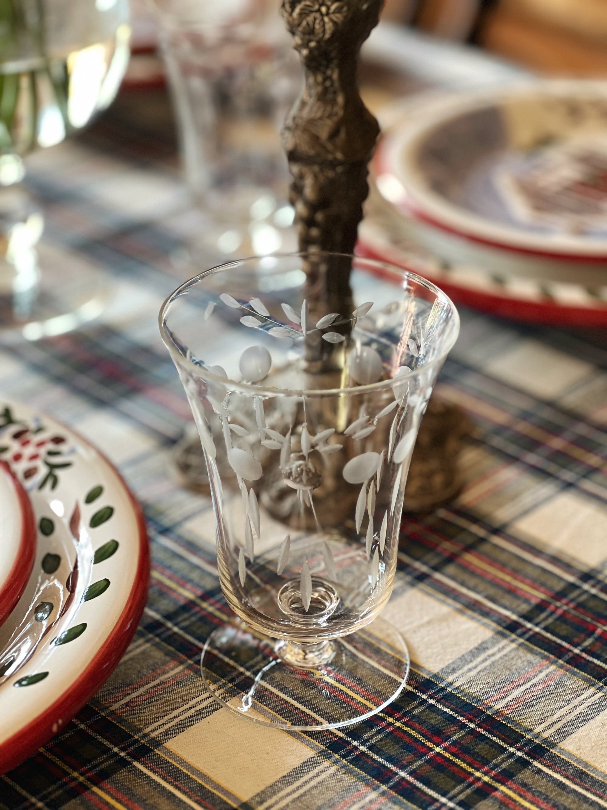 Vintage Etched Iced Tea Glass