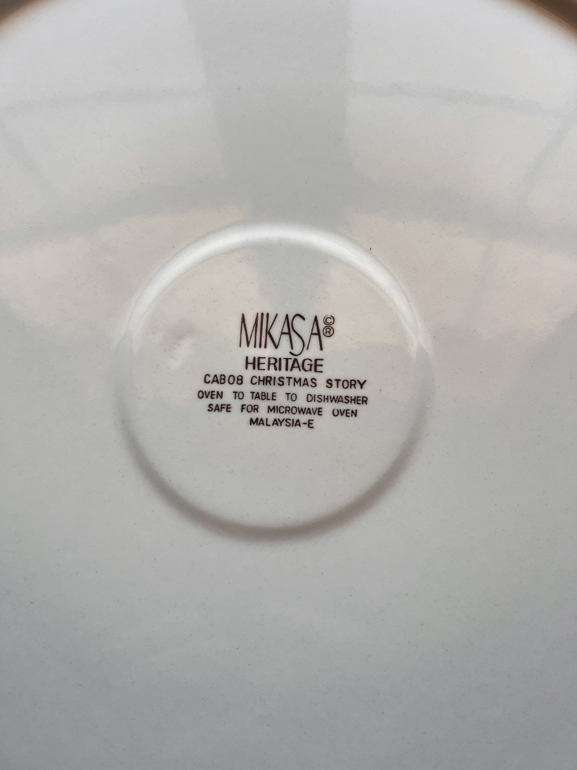 Vintage Mikasa Heritage Christmas Story Round Platter for Chip & Dip