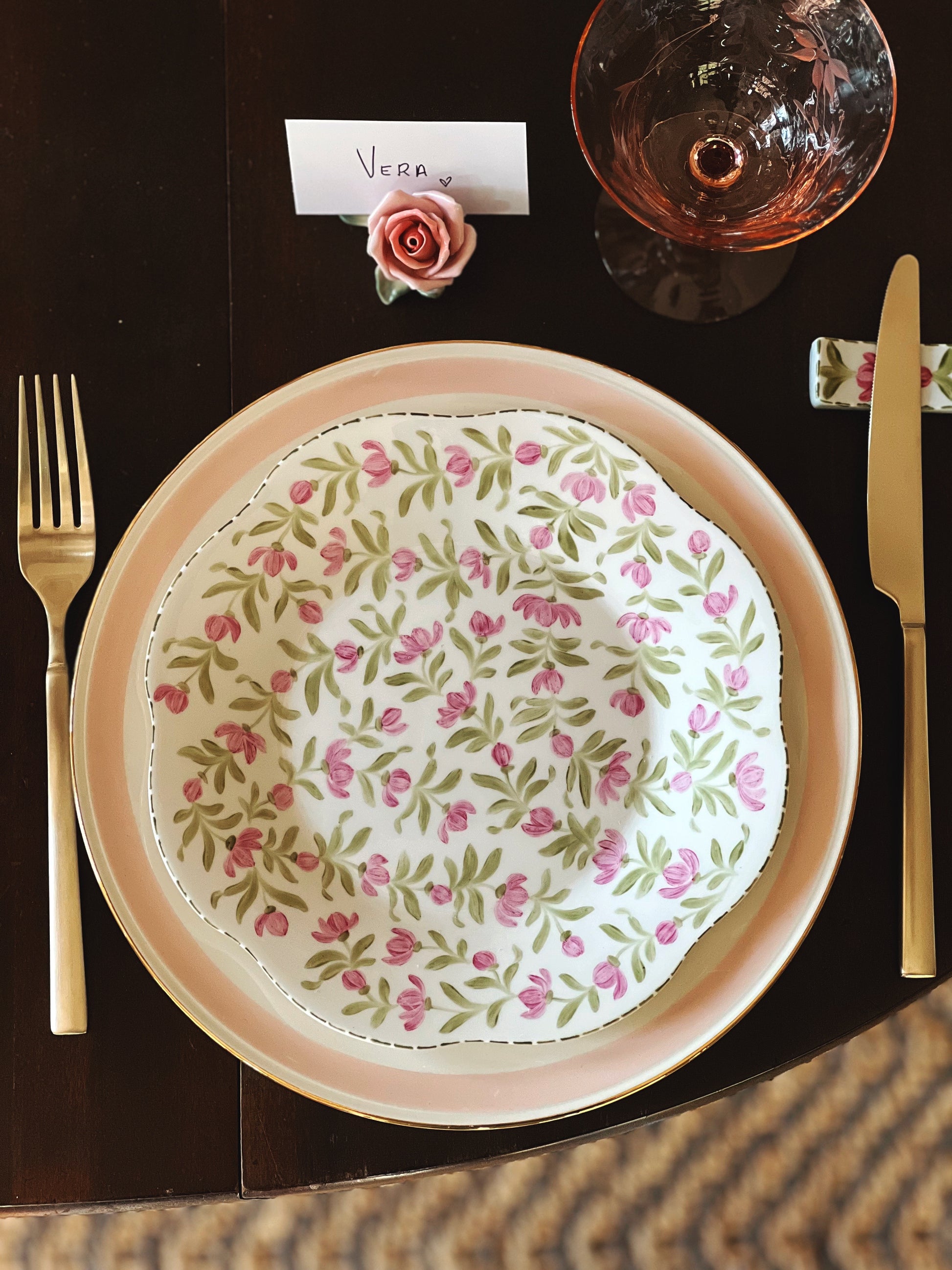 Hand Painted Ceramic Salad Plate Made in Spain