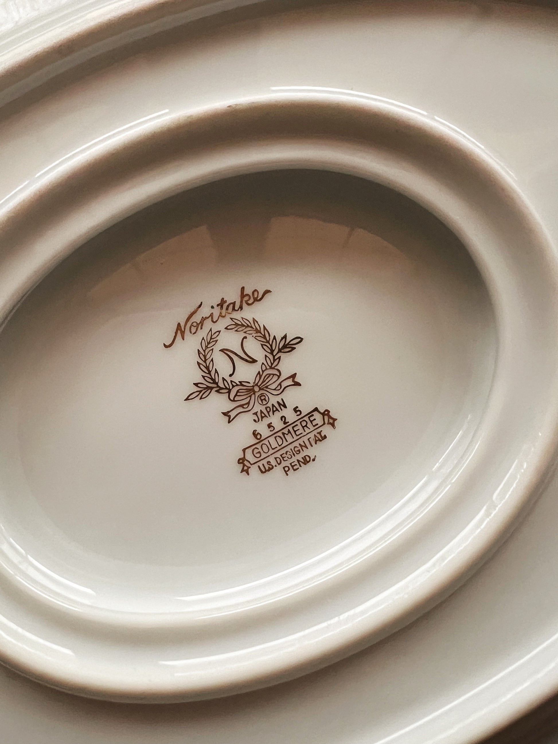 Vintage Noritake Goldmere Gravy Boat with Attached Under Plate