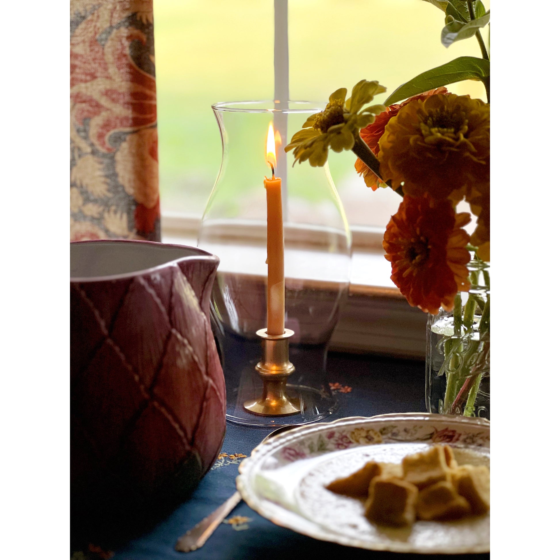 Vintage Glass Hurricane Lamp
