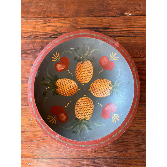 Hand Painted Vintage Wooden Bowl