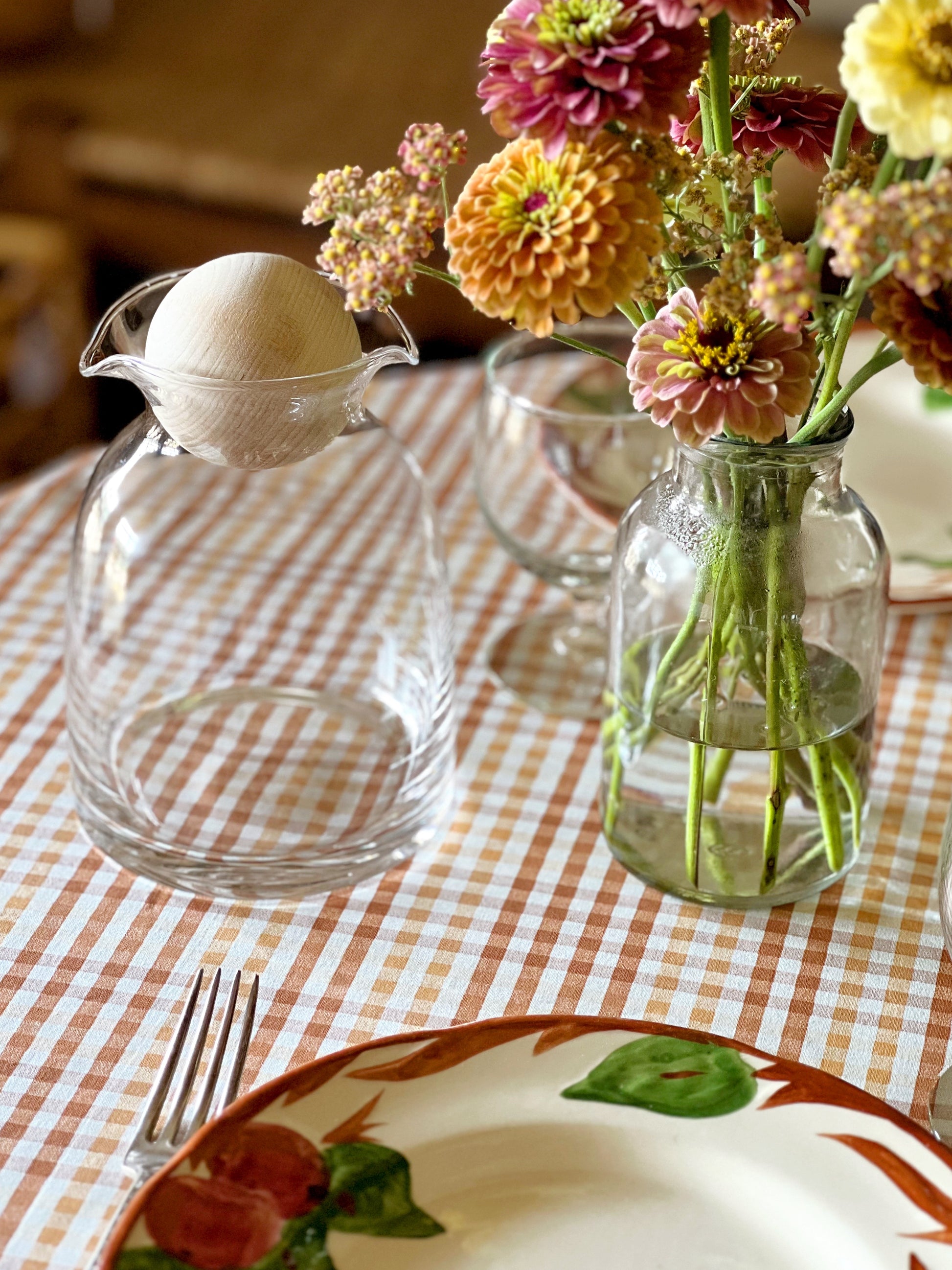 Clear Glass Double Spout Decanter with Ball Stopper