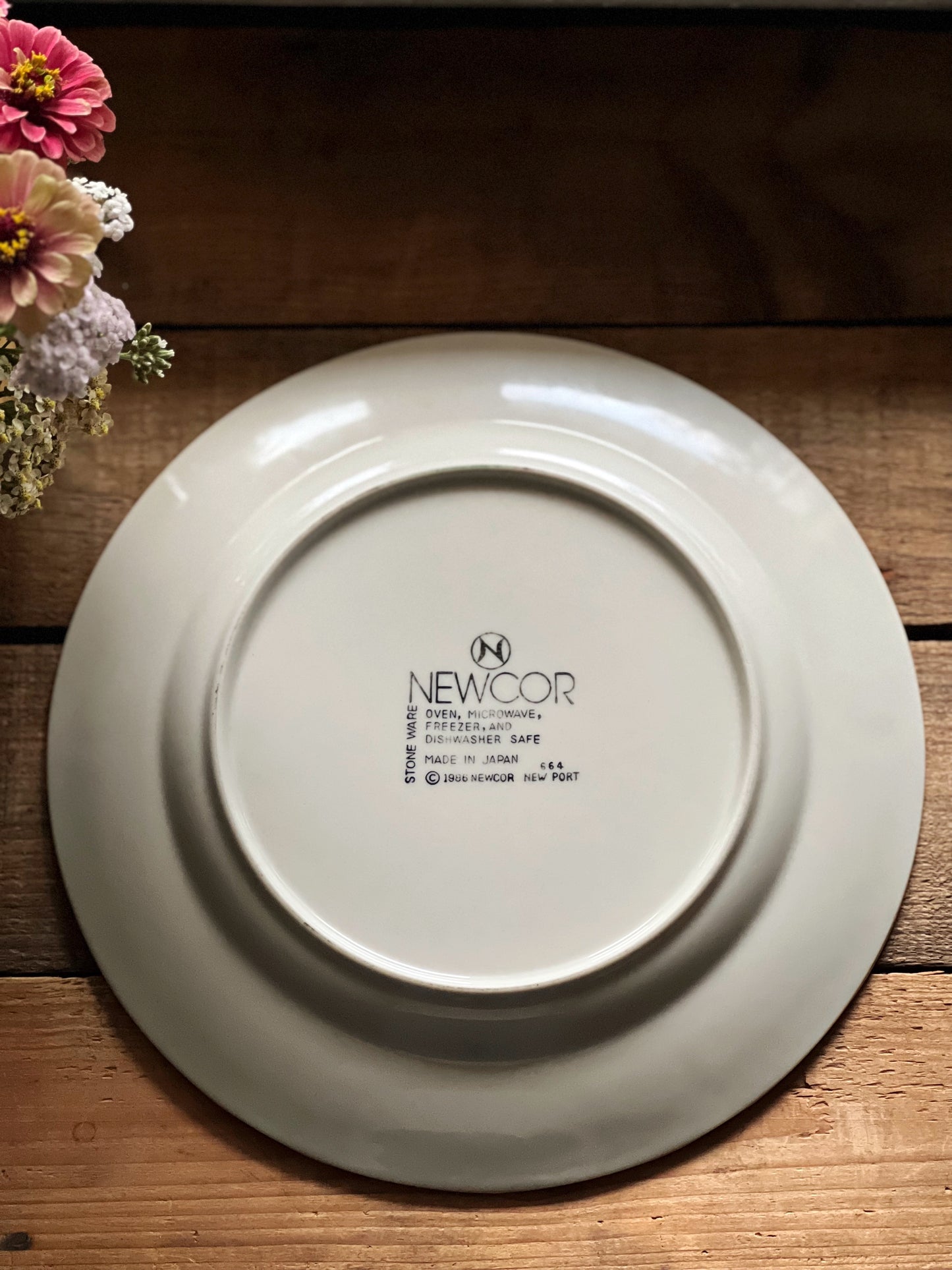 Vintage Newcor New Port Stoneware Dinner Plate