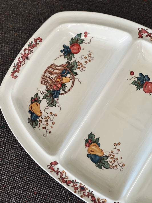 Vintage Hand Painted 3 Section Serving Platter Made in Japan