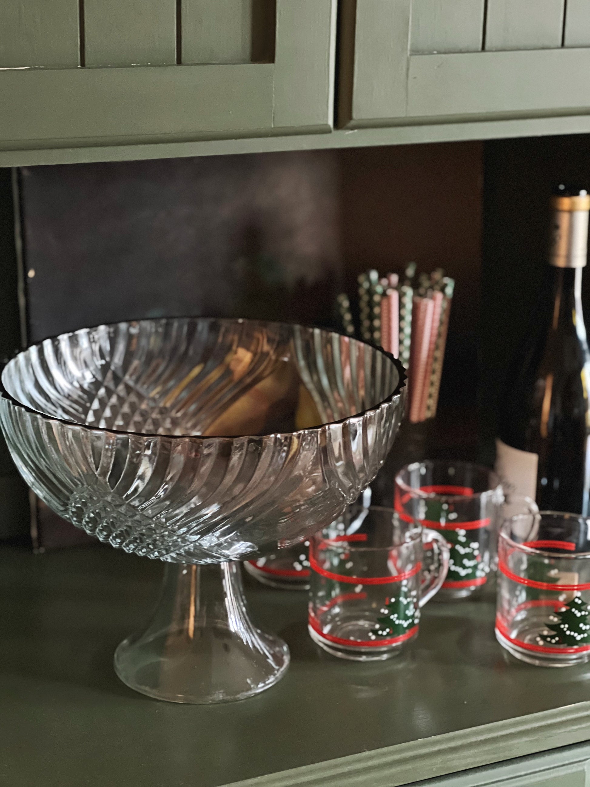 vintage pedestal punch bowl