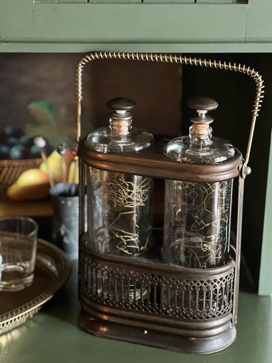 Vintage Liquor Carrier with Music Box