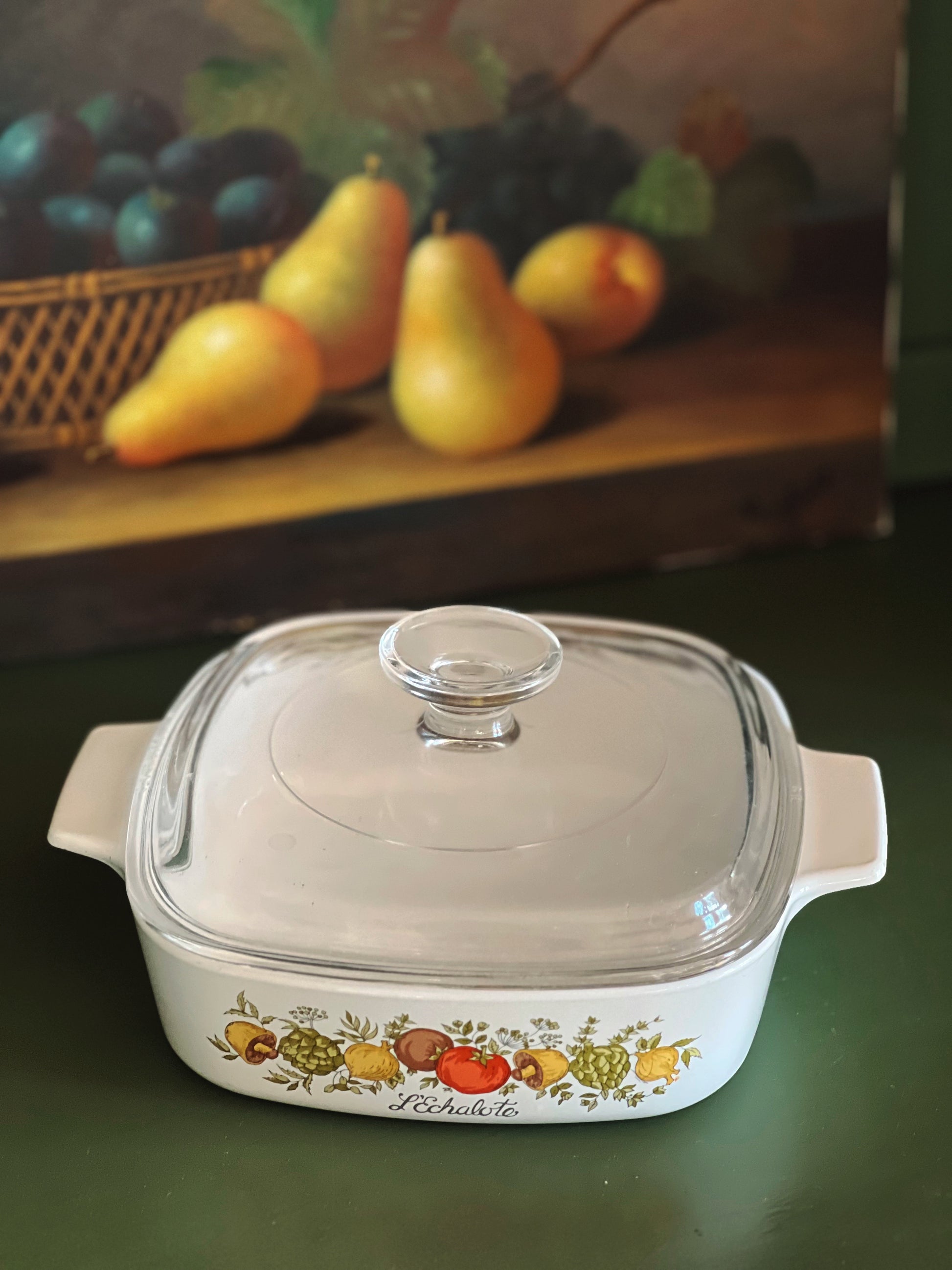 Vintage Corning Ware Spice of Life L'Echalote 1 Quart Casserole Dish