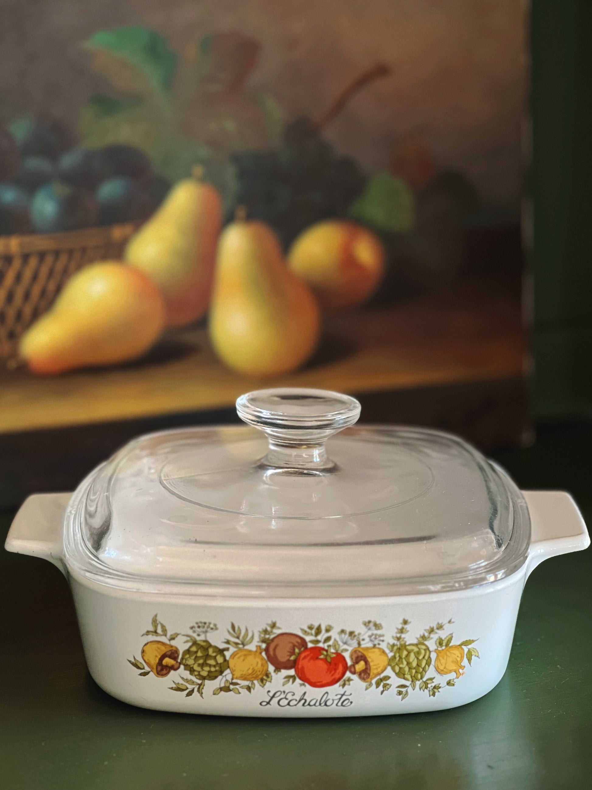 Vintage Corning Ware Spice of Life L'Echalote 1 Quart Casserole Dish