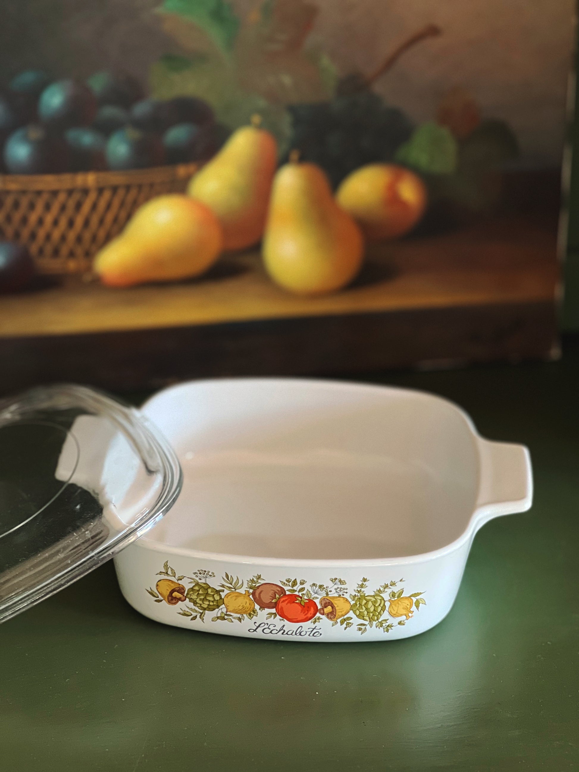 Vintage Corning Ware Spice of Life L'Echalote 1 Quart Casserole Dish
