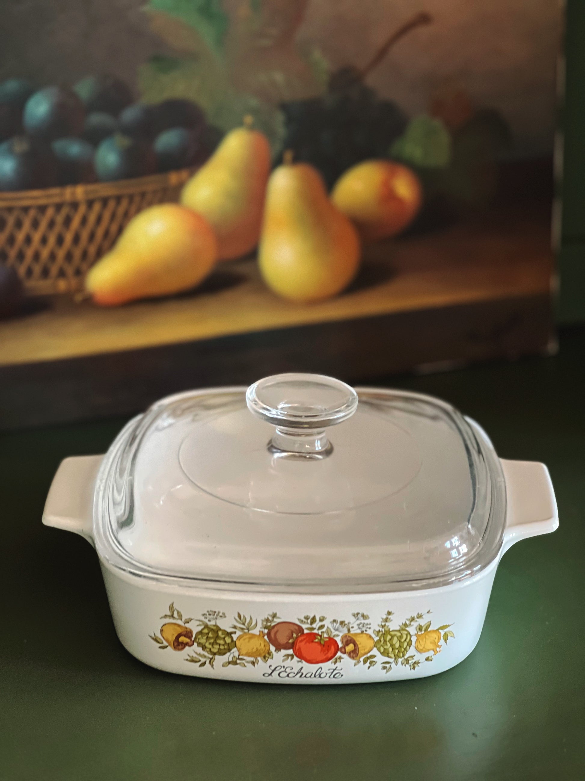 Vintage Corning Ware Spice of Life L'Echalote 1 Quart Casserole Dish