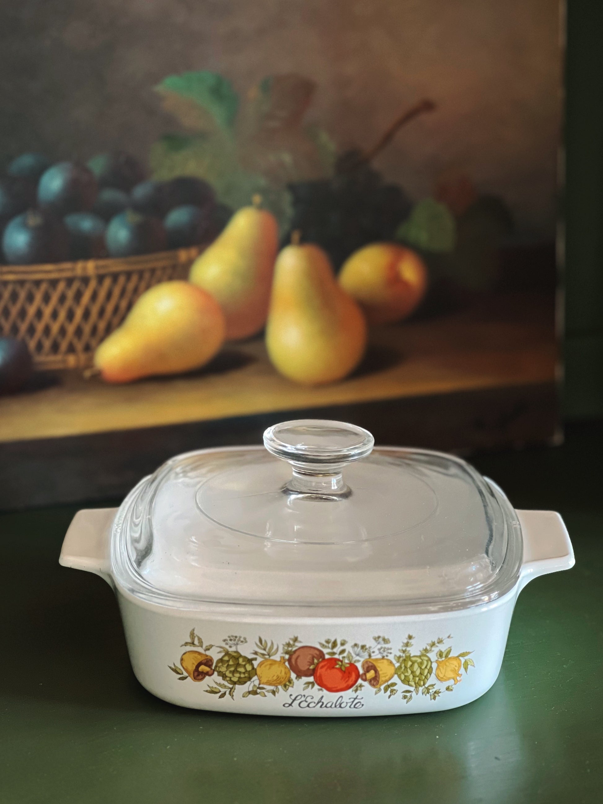 Vintage Corning Ware Spice of Life L'Echalote 1 Quart Casserole Dish