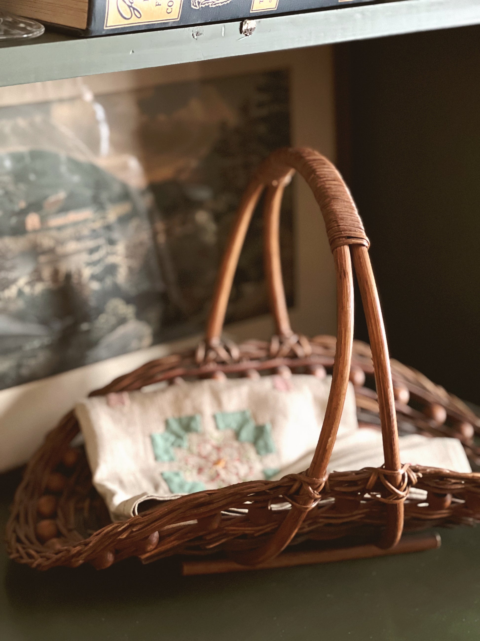 Vintage Embroidered Table Throw