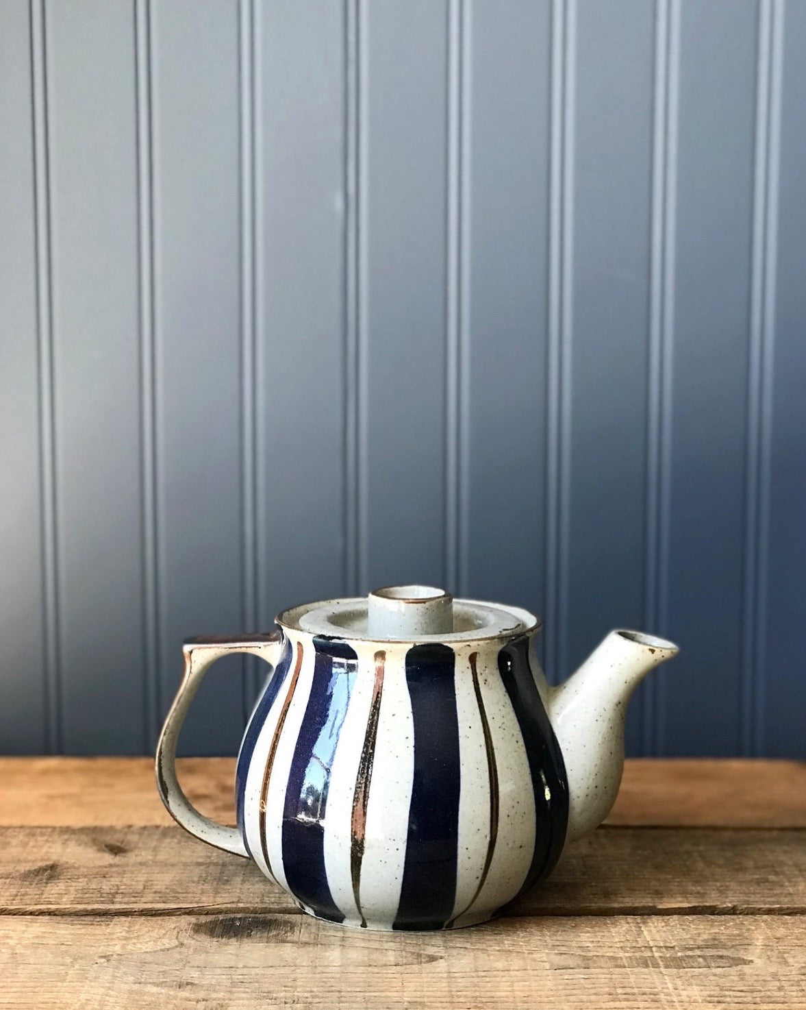Vintage Hand Painted Stoneware Teapot