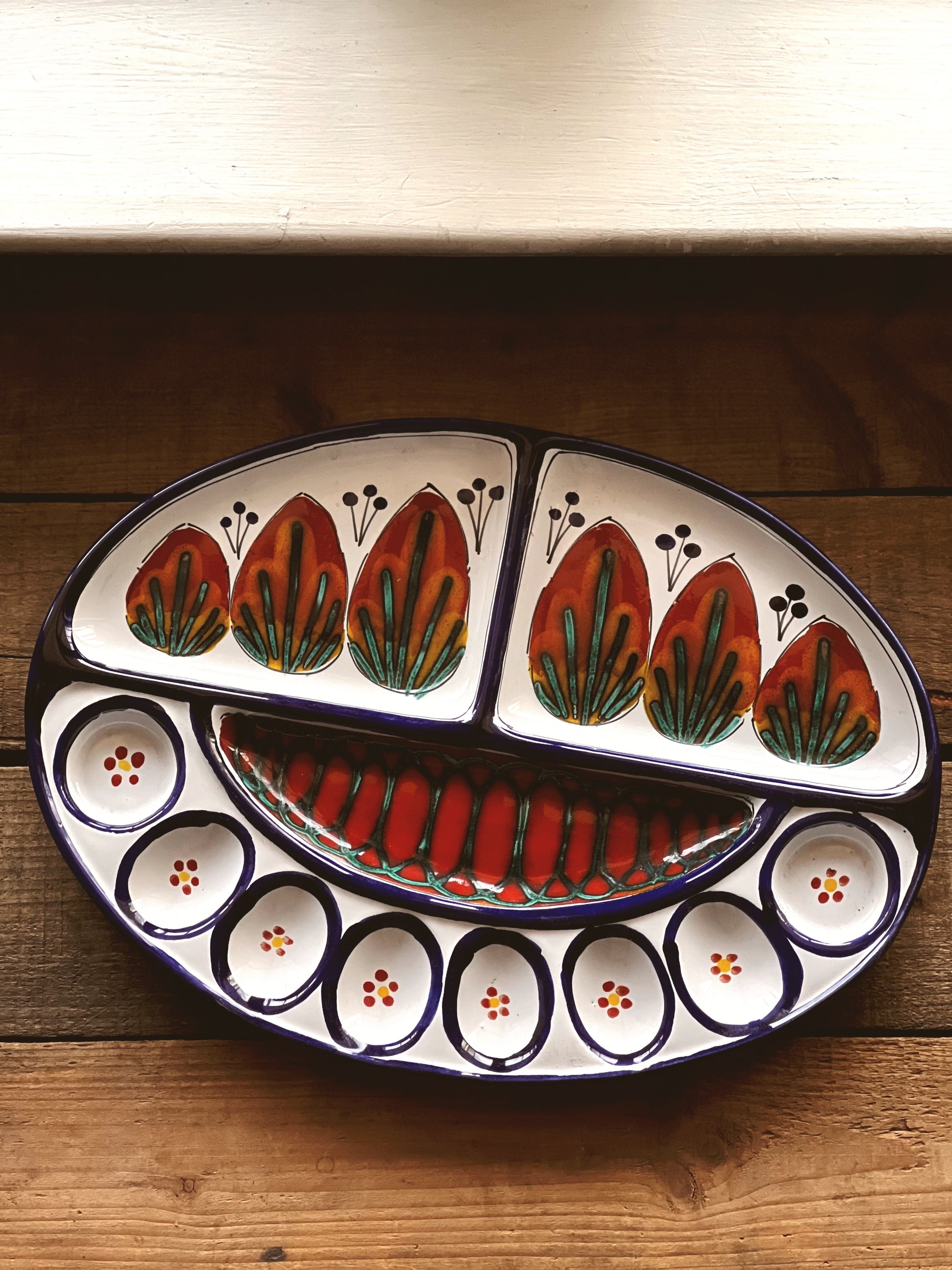 Vintage Deviled Egg Platter Made in Italy