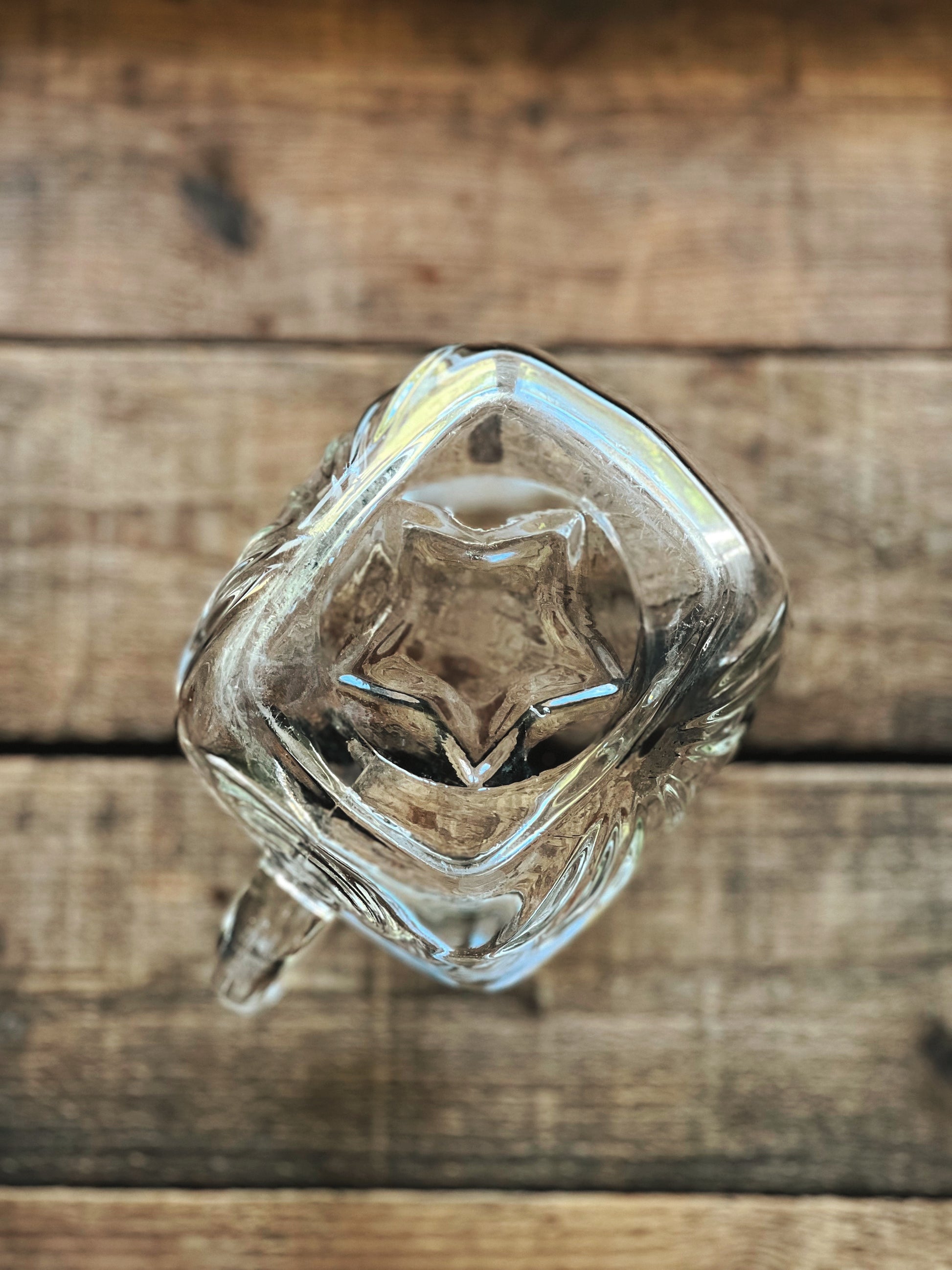 Vintage Glass Pitcher with Star Bottom