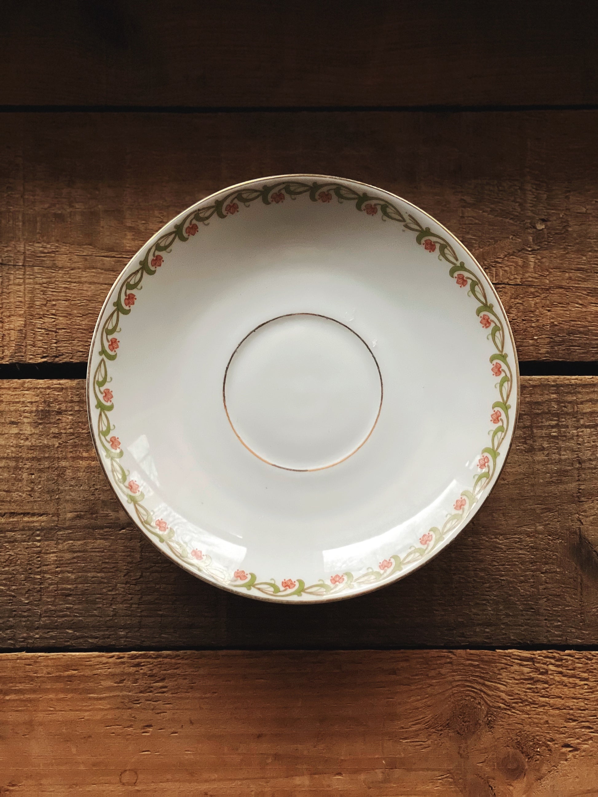 Vintage PT Bavaria Pink Floral Saucer