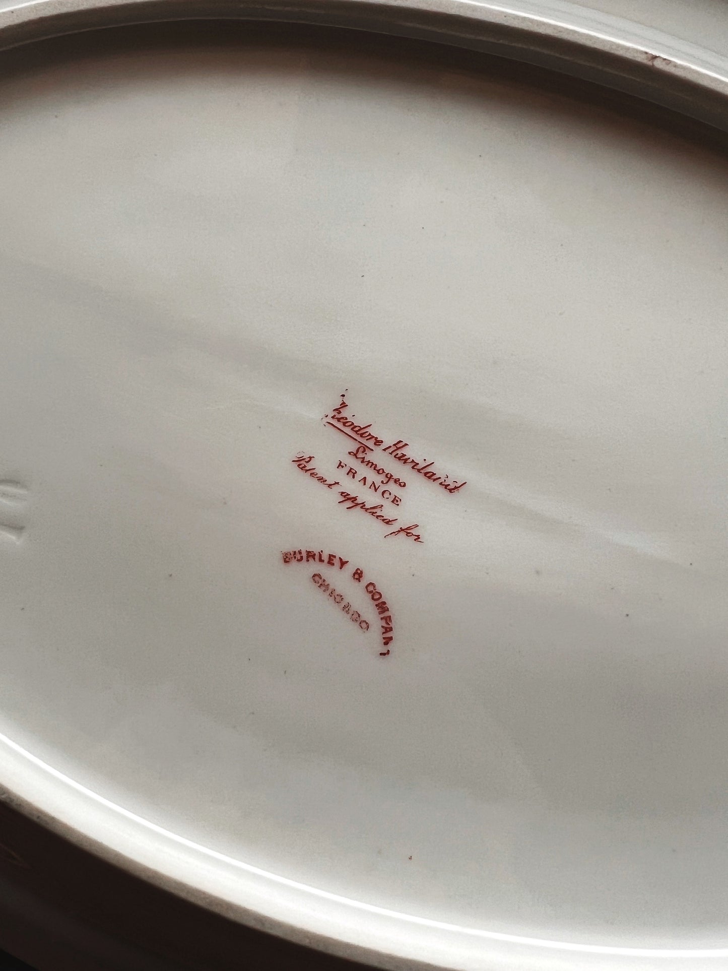 Antique Theodore Haviland Limoges for Burley & Company Chicago Small Oval Serving Platter