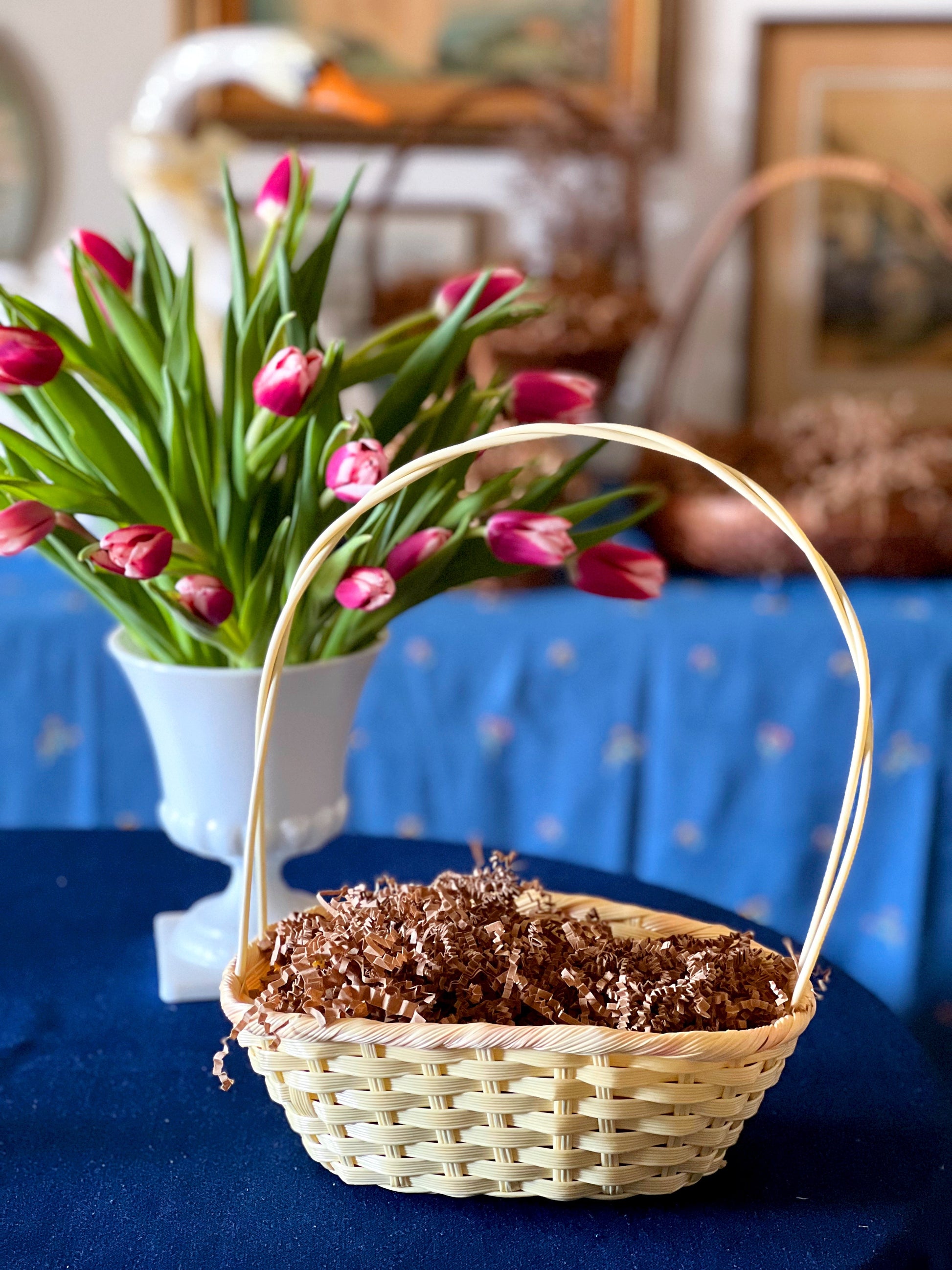 Vintage Yellow Plastic Easter Basket