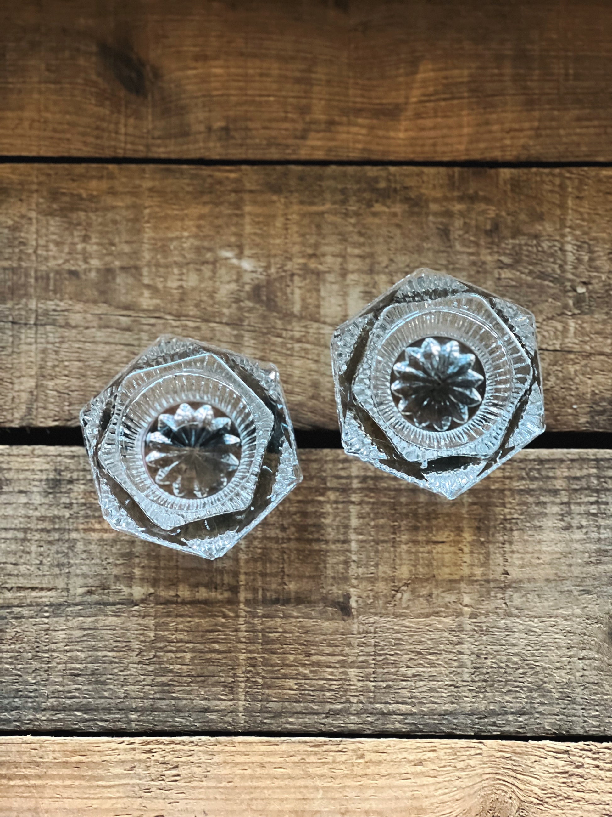 Pair of Vintage Glass Salt Cellars