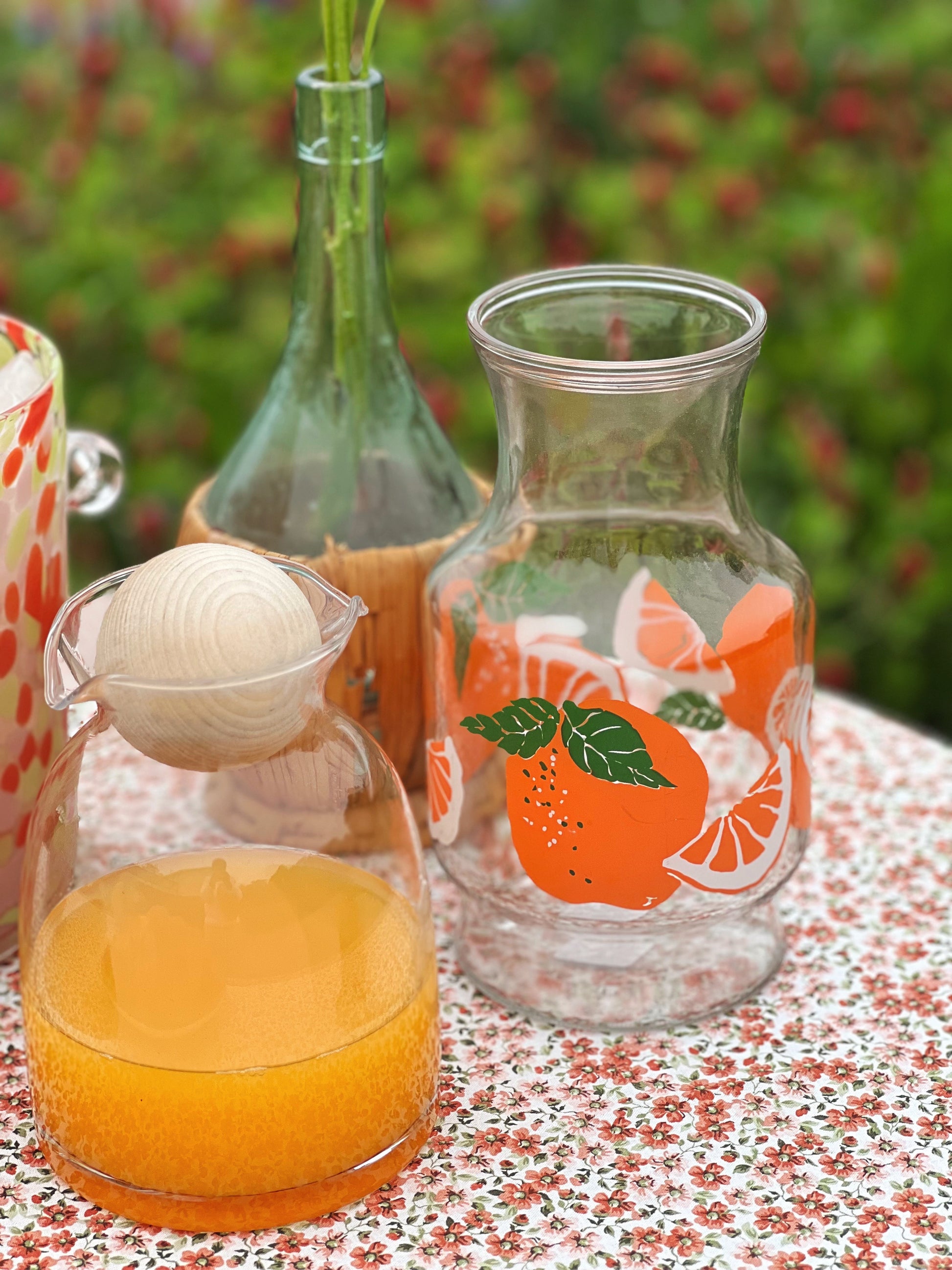 Clear Glass Double Spout Decanter with Ball Stopper