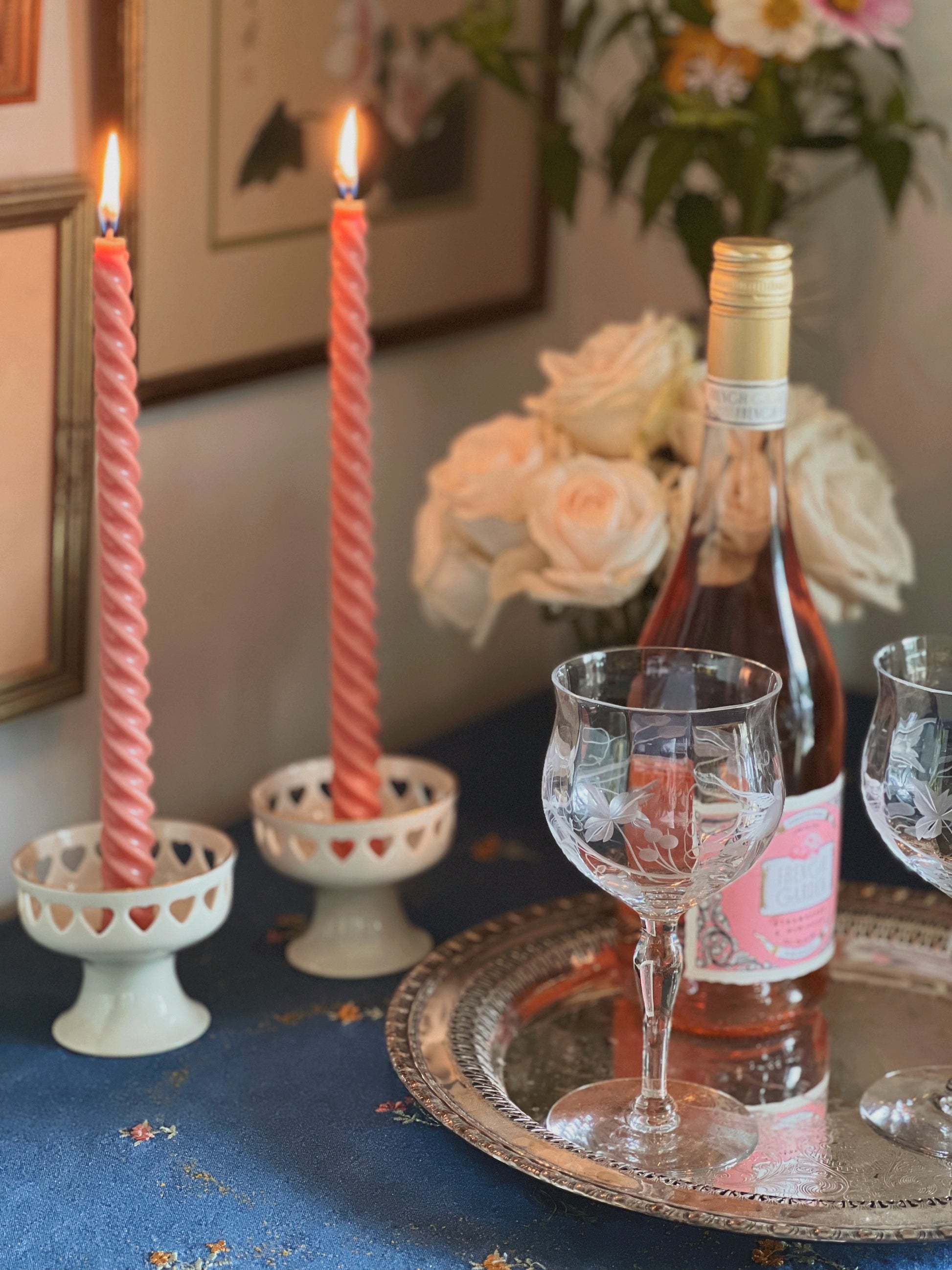 Vintage Pair of Lenox Heart Candle Holders
