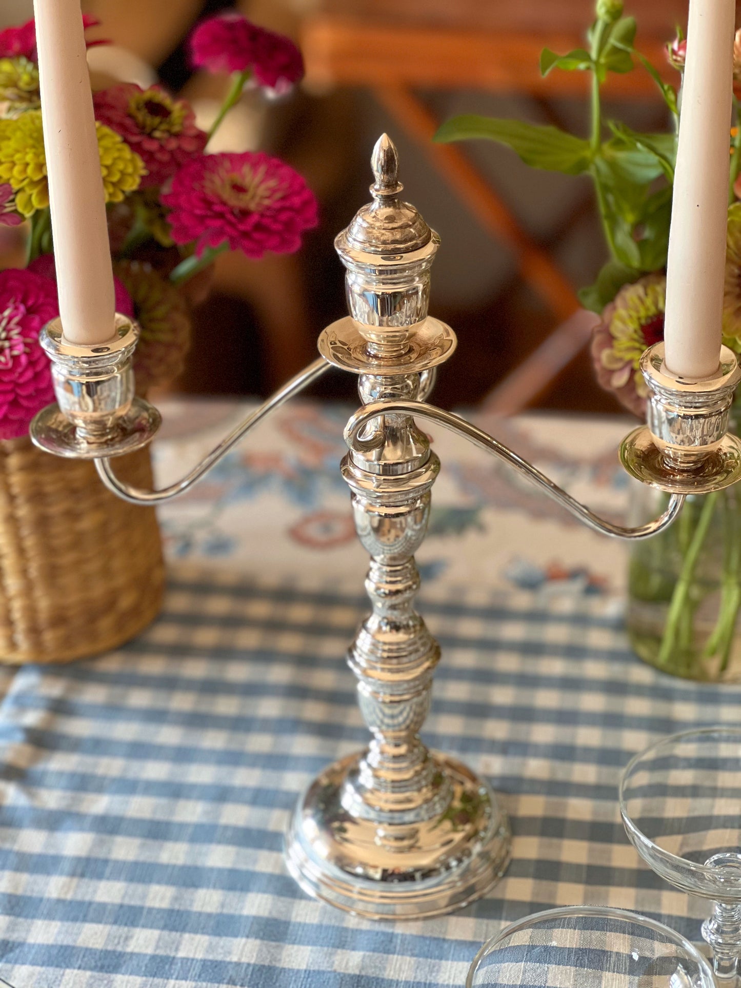 Vintage Silverplate 3 Arm Candelabra