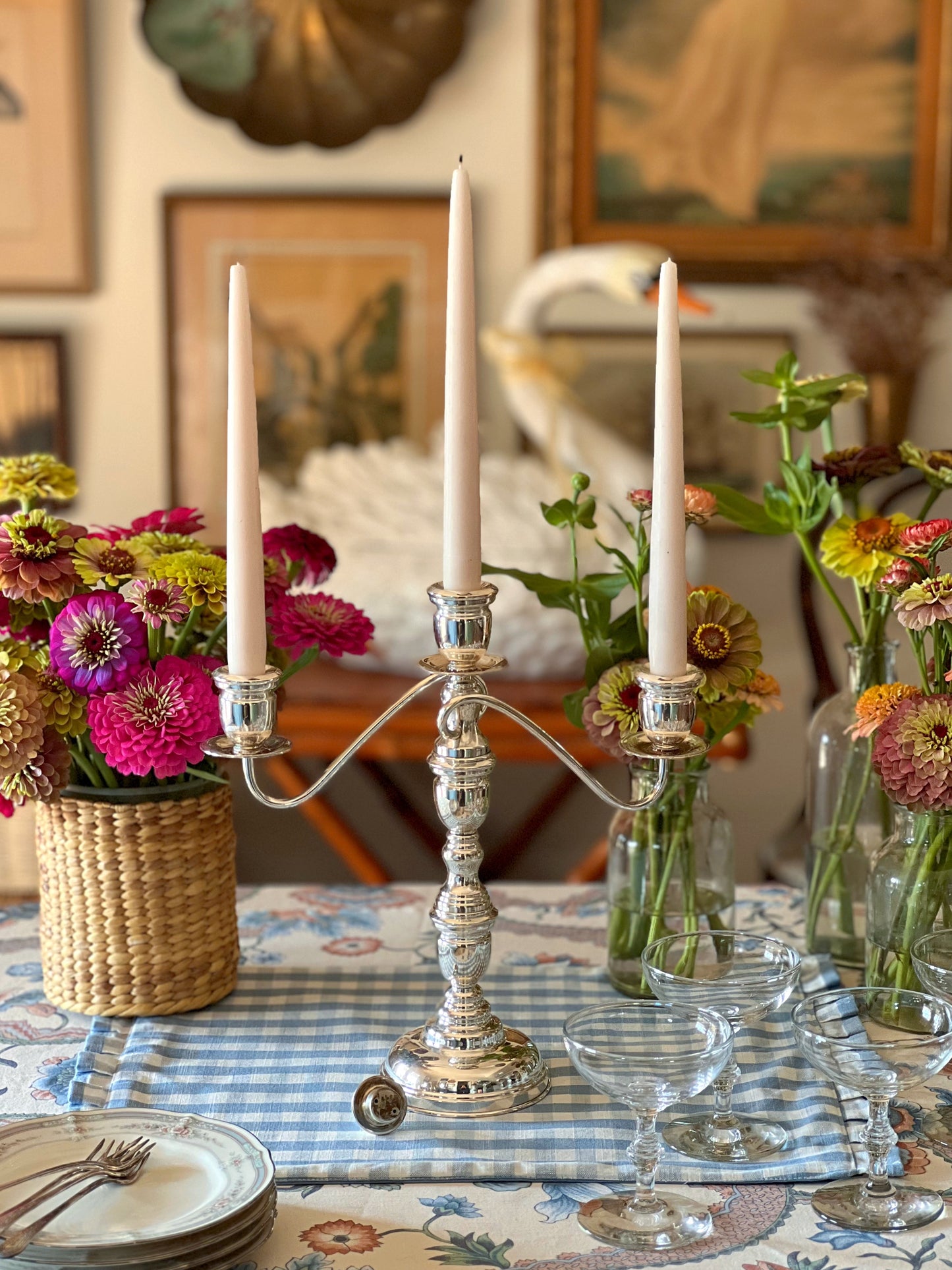 Vintage Silverplate 3 Arm Candelabra