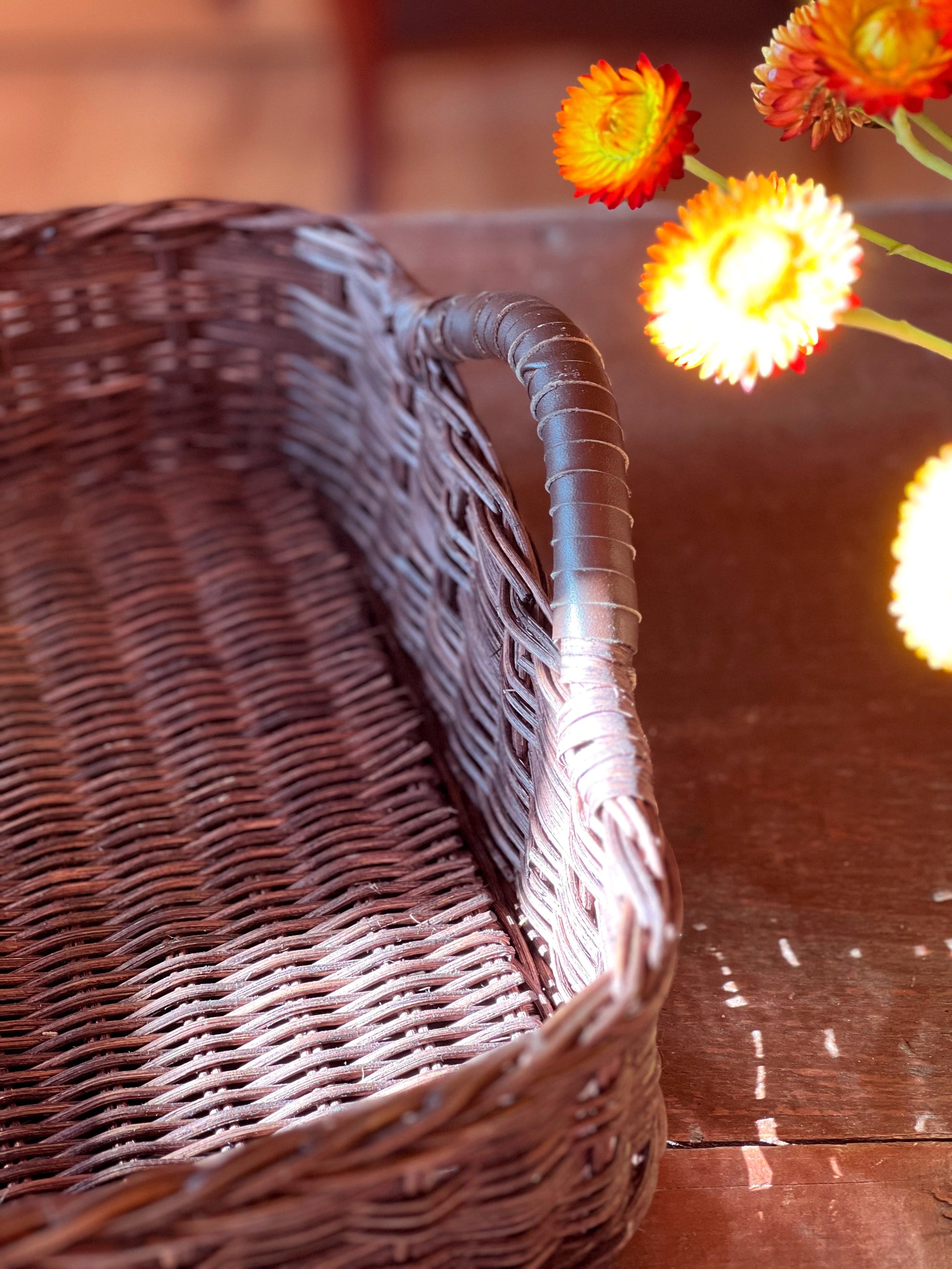 Vintage Woven Serving Tray