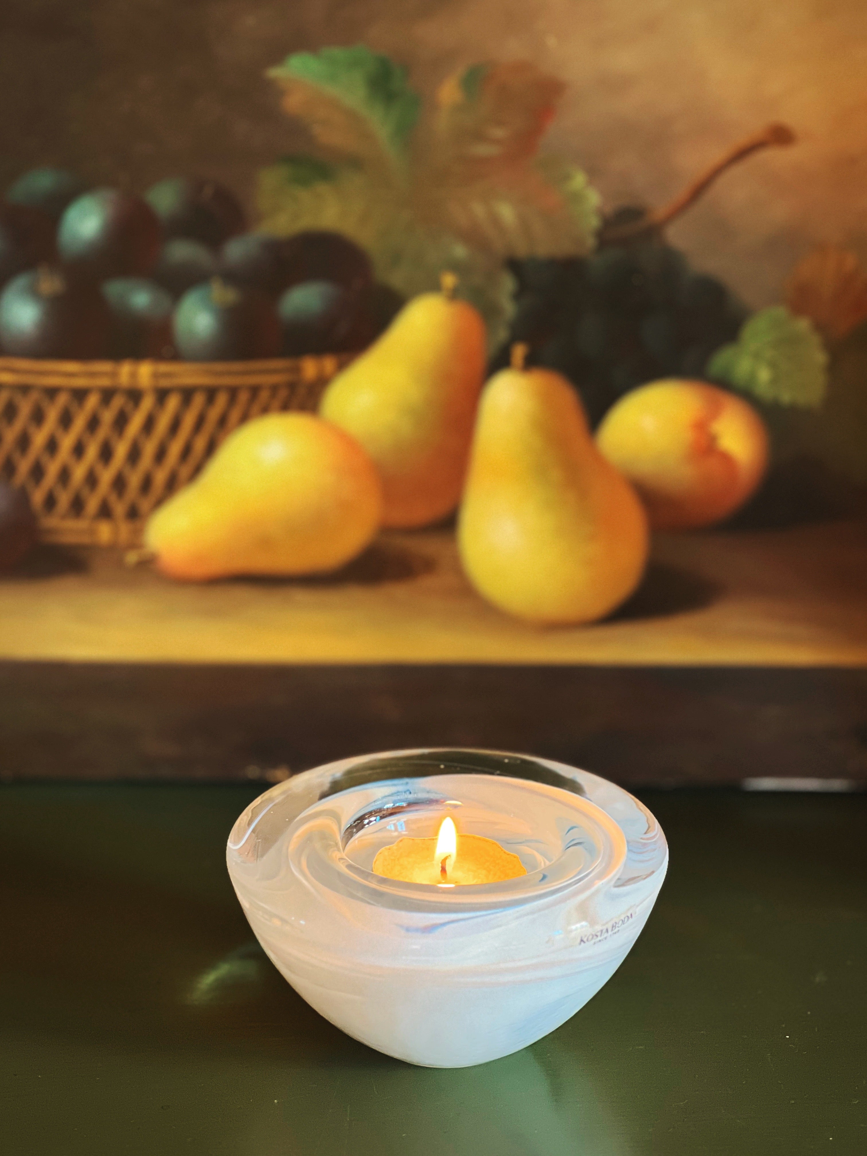 Kosta Boda Atoll White Glass Votive Candleholder – feastvintage