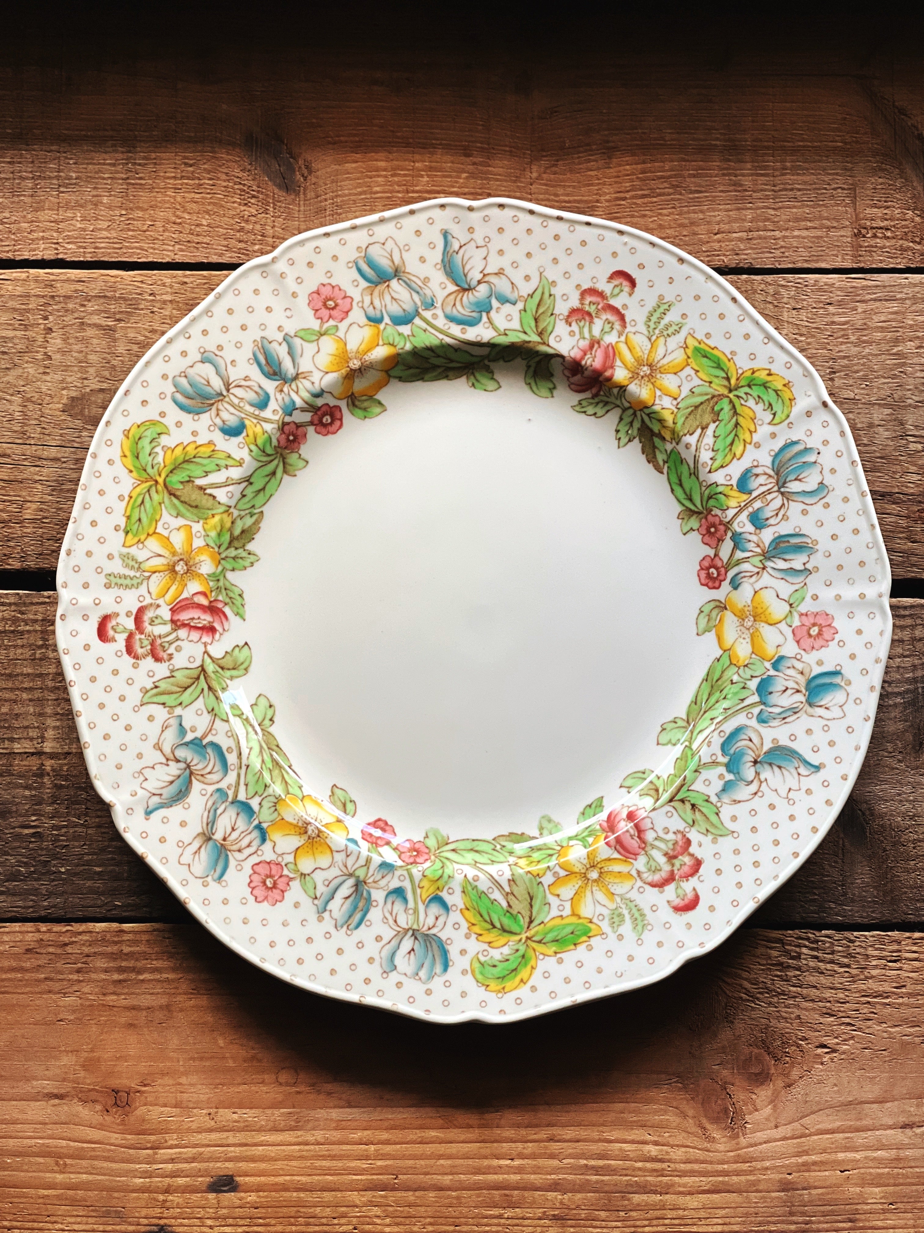 イギリスアンティーク Alfred Meakin バラ柄 ボウル２４cm Alfred Meakin Irma Floral Dinner Plate | English Transferware