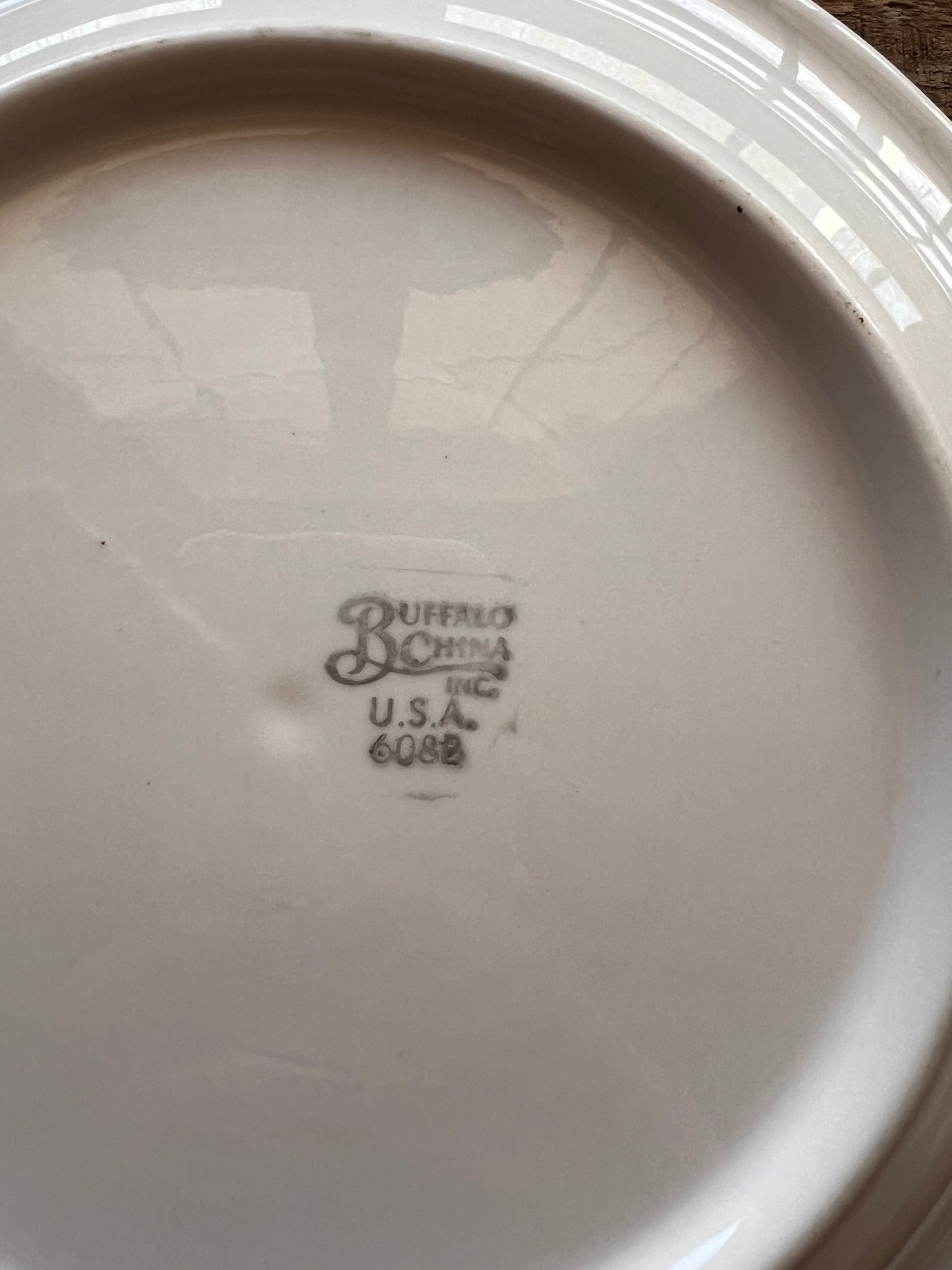 Vintage Buffalo China Striped Luncheon Plate