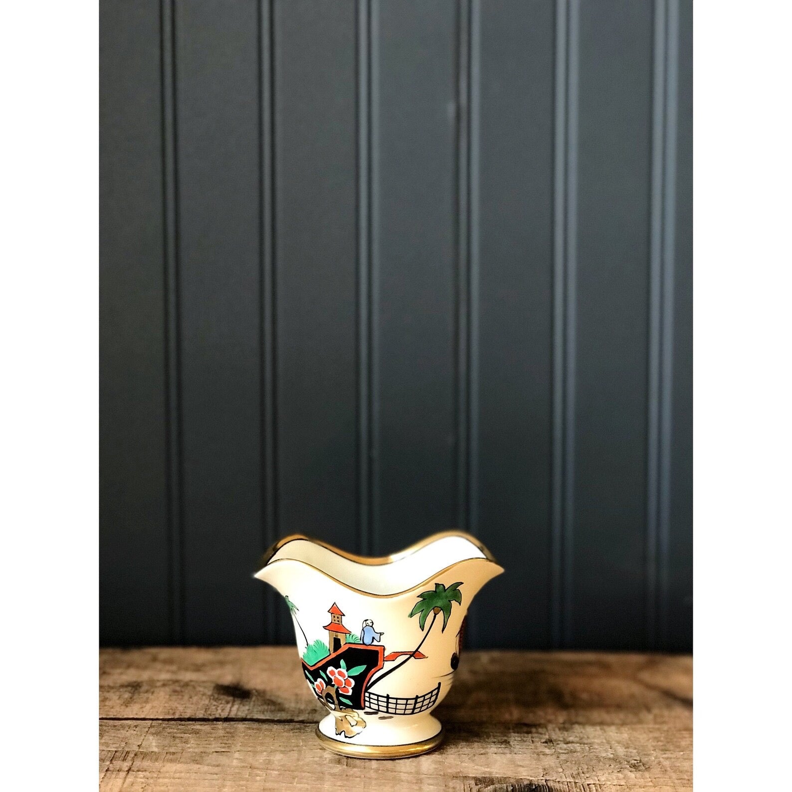 Vintage Noritake Morimura Hand Painted Fluted Bud Vase