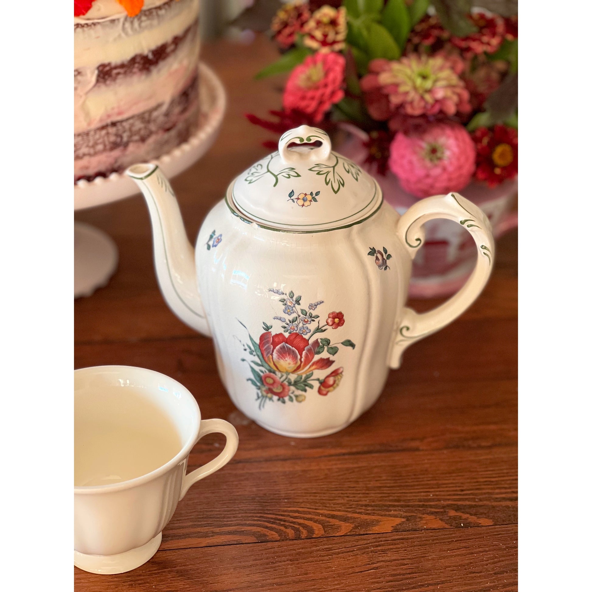 Antique Villeroy & Boch Mettlach Teapot Made in France Saar Basin Economic Union