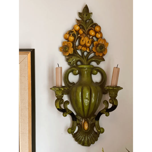 Vintage Resin Two Arm Sconce