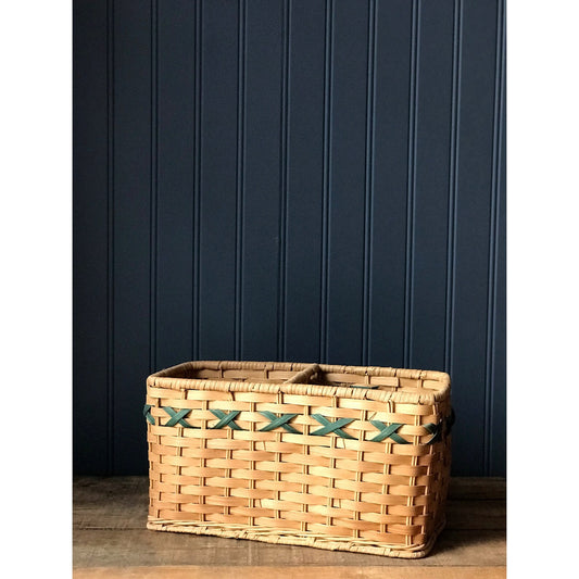 Vintage Square Two Section Basket
