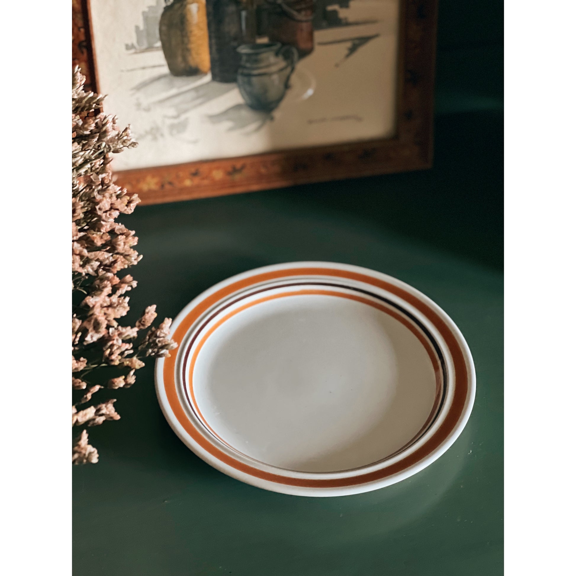 brown stoneware salad plate